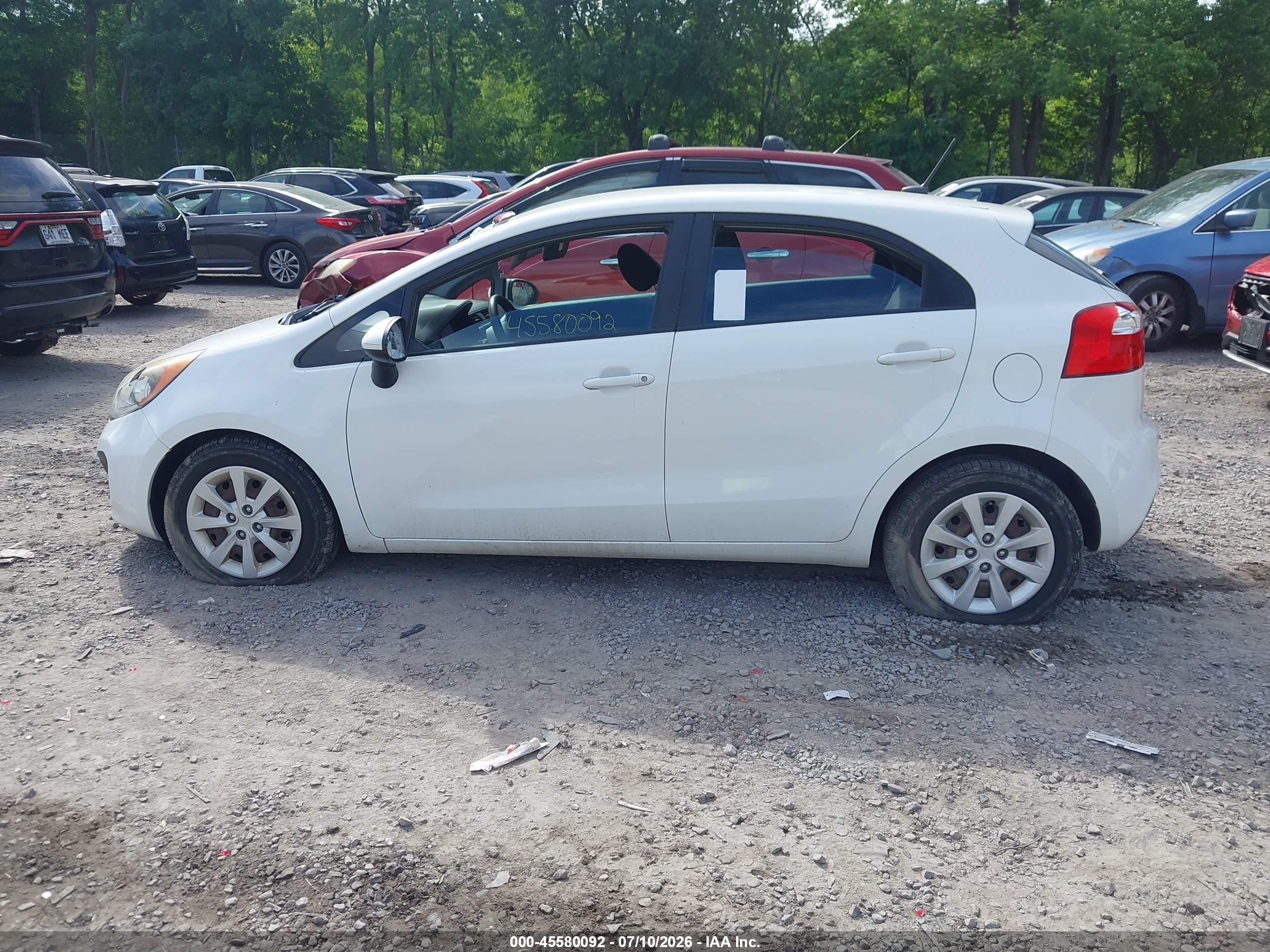 2013 Kia Rio Lx White vin: KNADM5A35D6319230