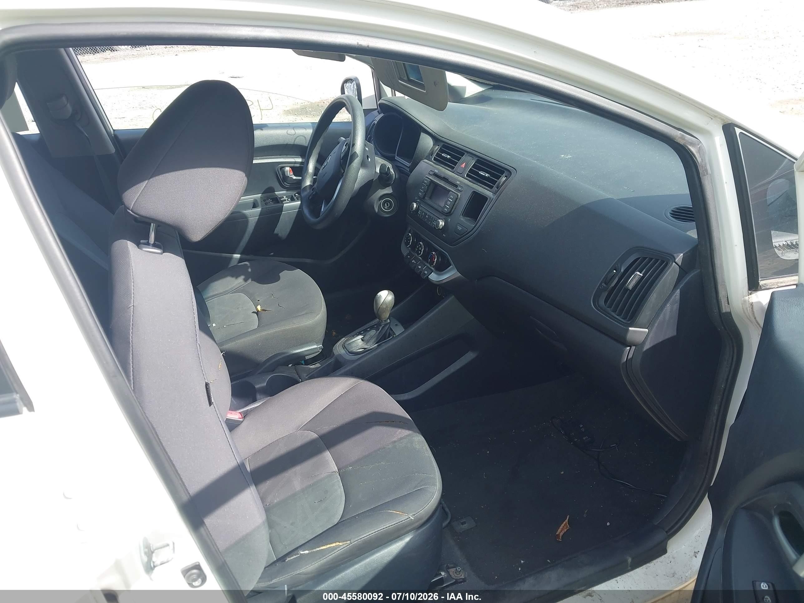2013 Kia Rio Lx White vin: KNADM5A35D6319230
