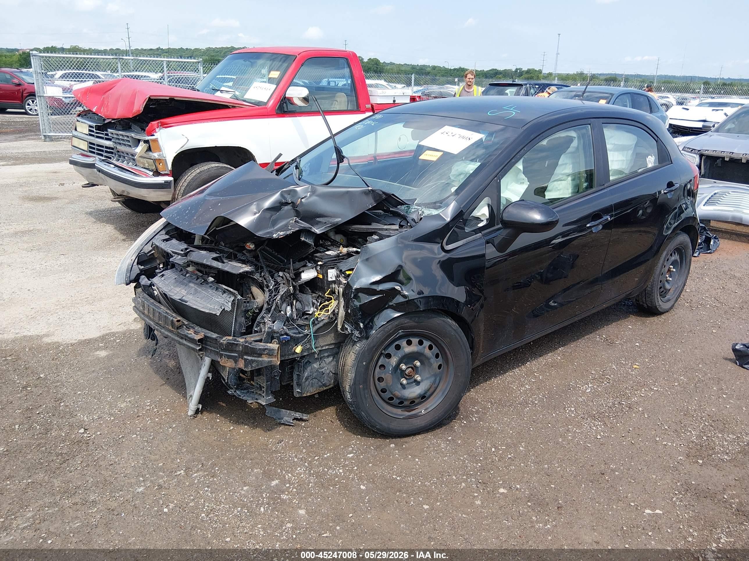 2014 Kia Rio Lx Black vin: KNADM5A35E6362578
