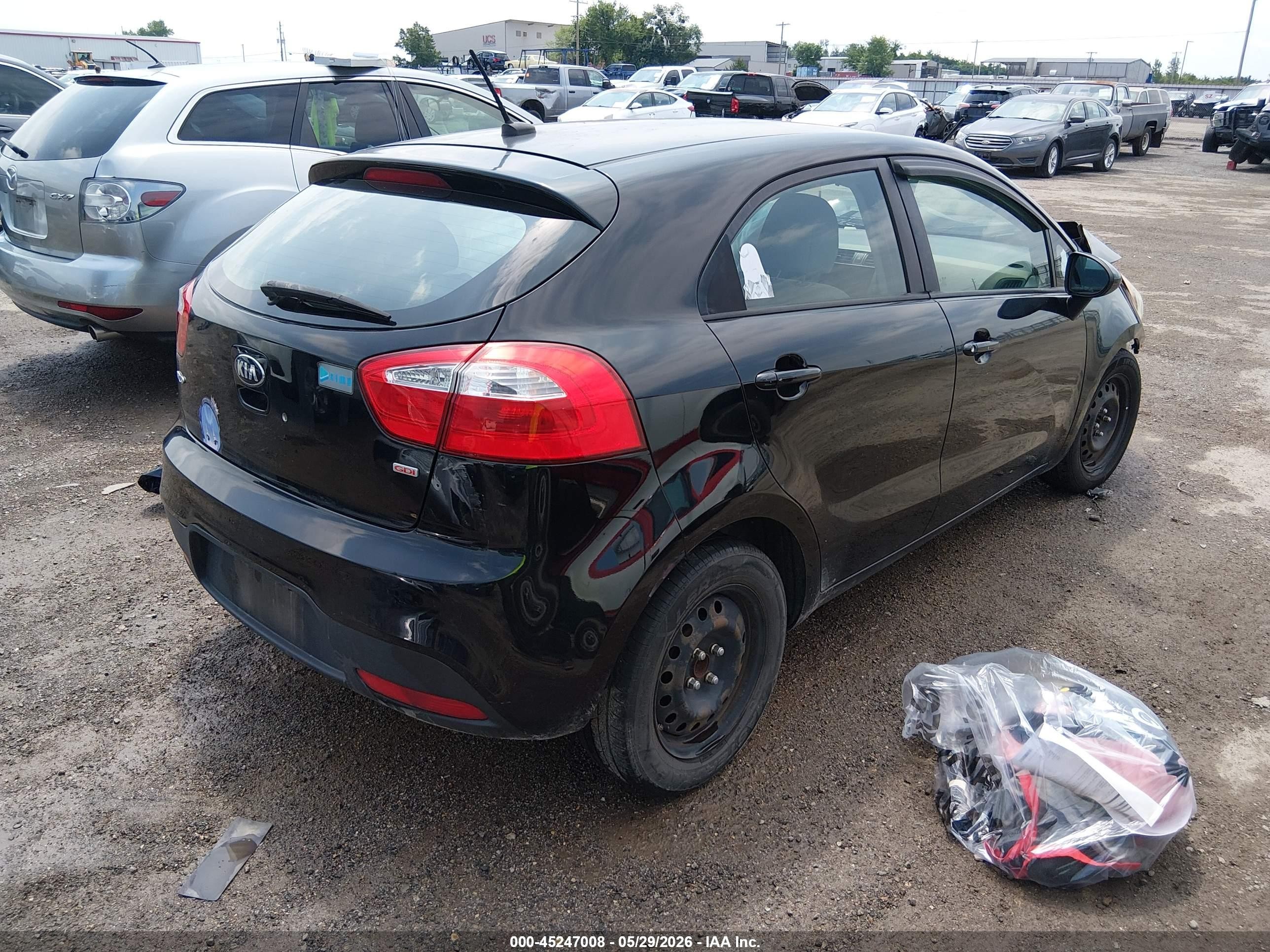 2014 Kia Rio Lx Black vin: KNADM5A35E6362578