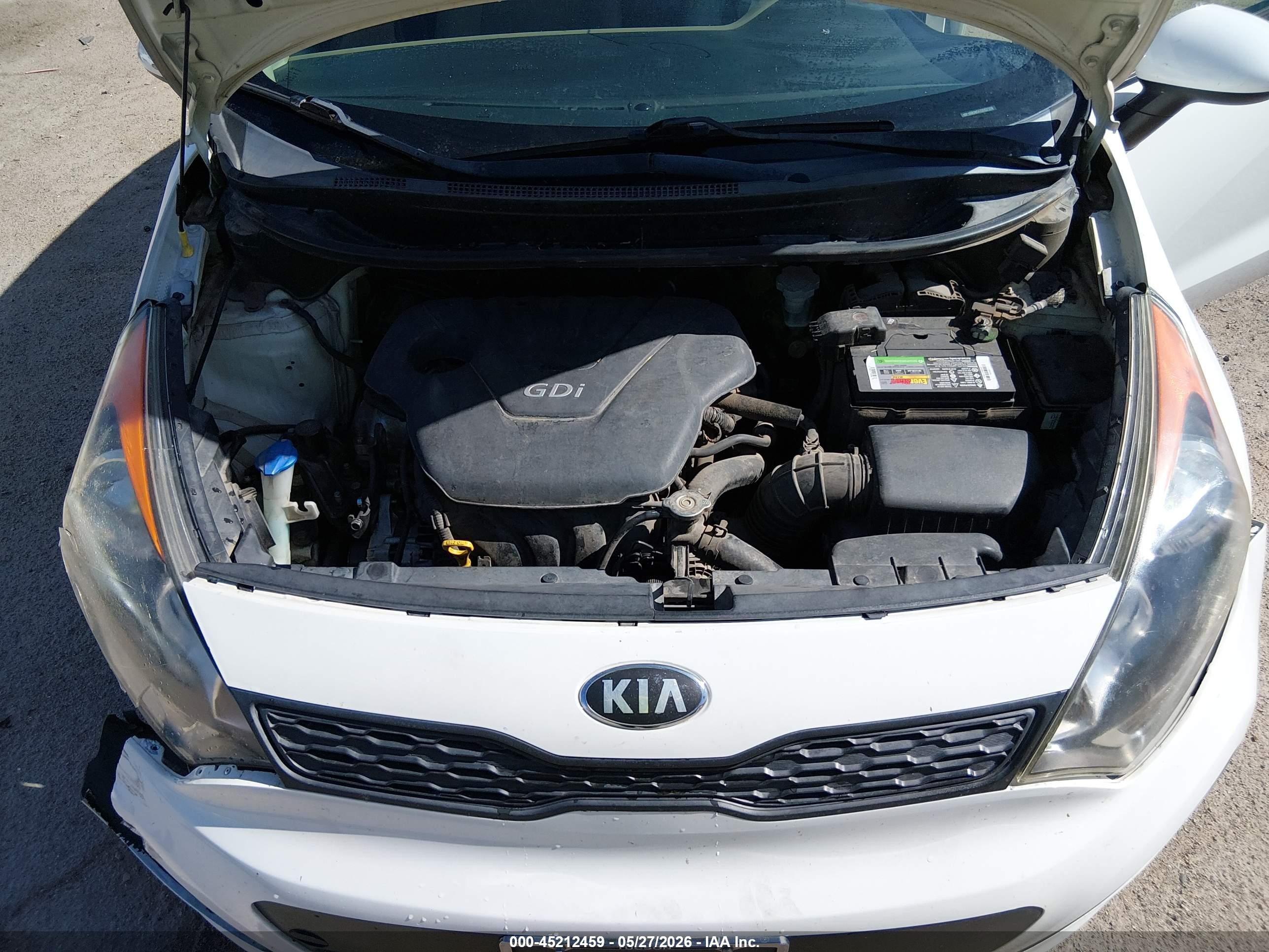 2014 Kia Rio Lx White vin: KNADM5A35E6372141