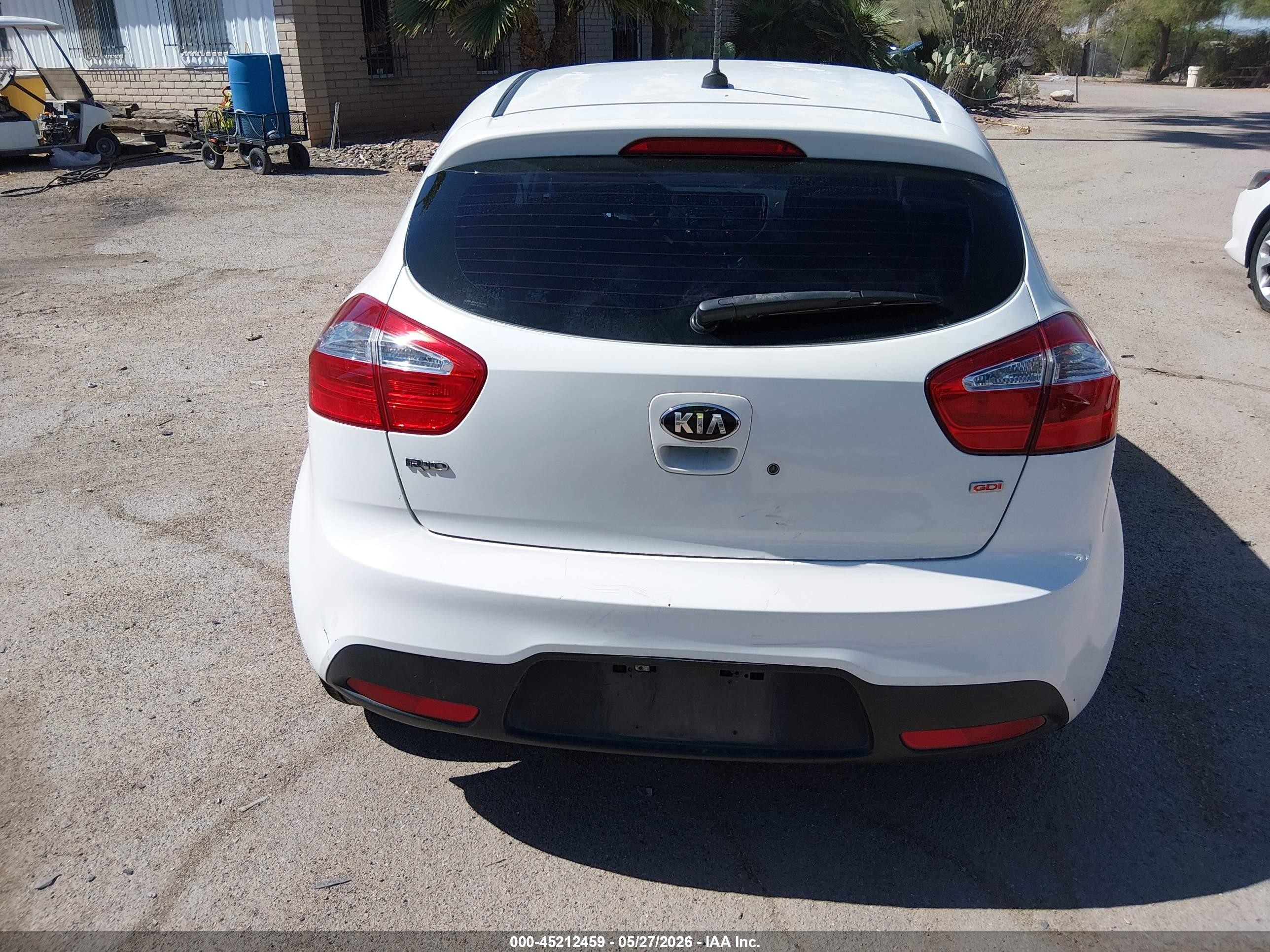 2014 Kia Rio Lx White vin: KNADM5A35E6372141