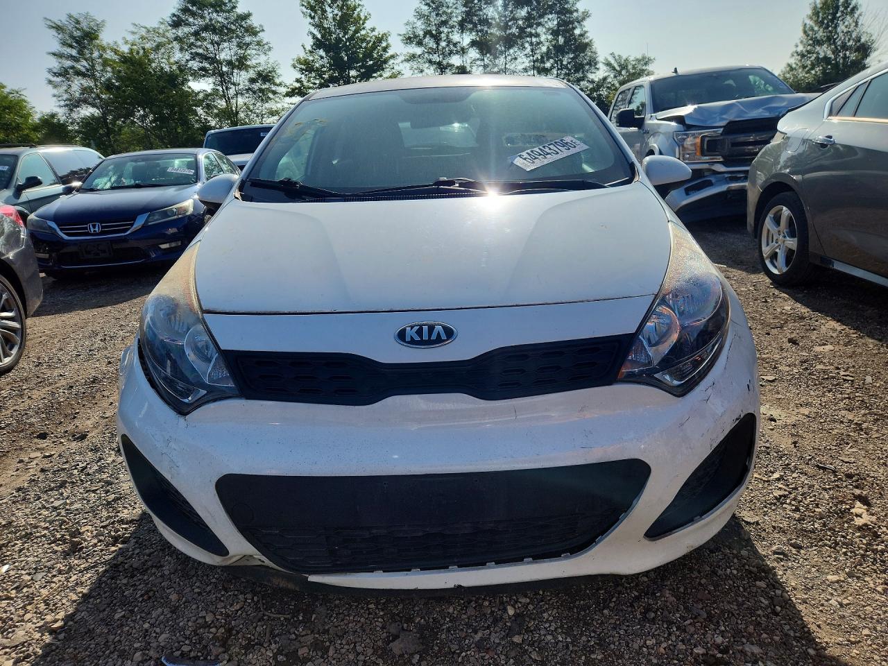 2014 Kia Rio Lx White vin: KNADM5A35E6420043