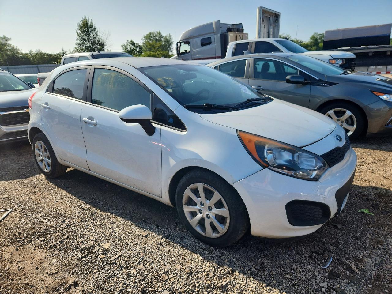 2014 Kia Rio Lx White vin: KNADM5A35E6420043