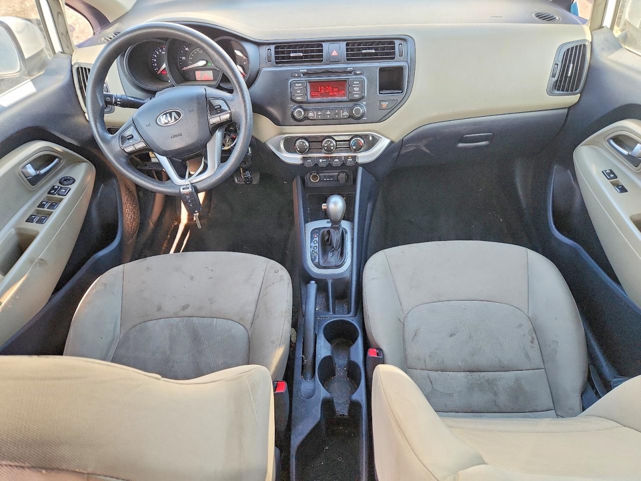 2014 Kia Rio Lx White vin: KNADM5A35E6420043