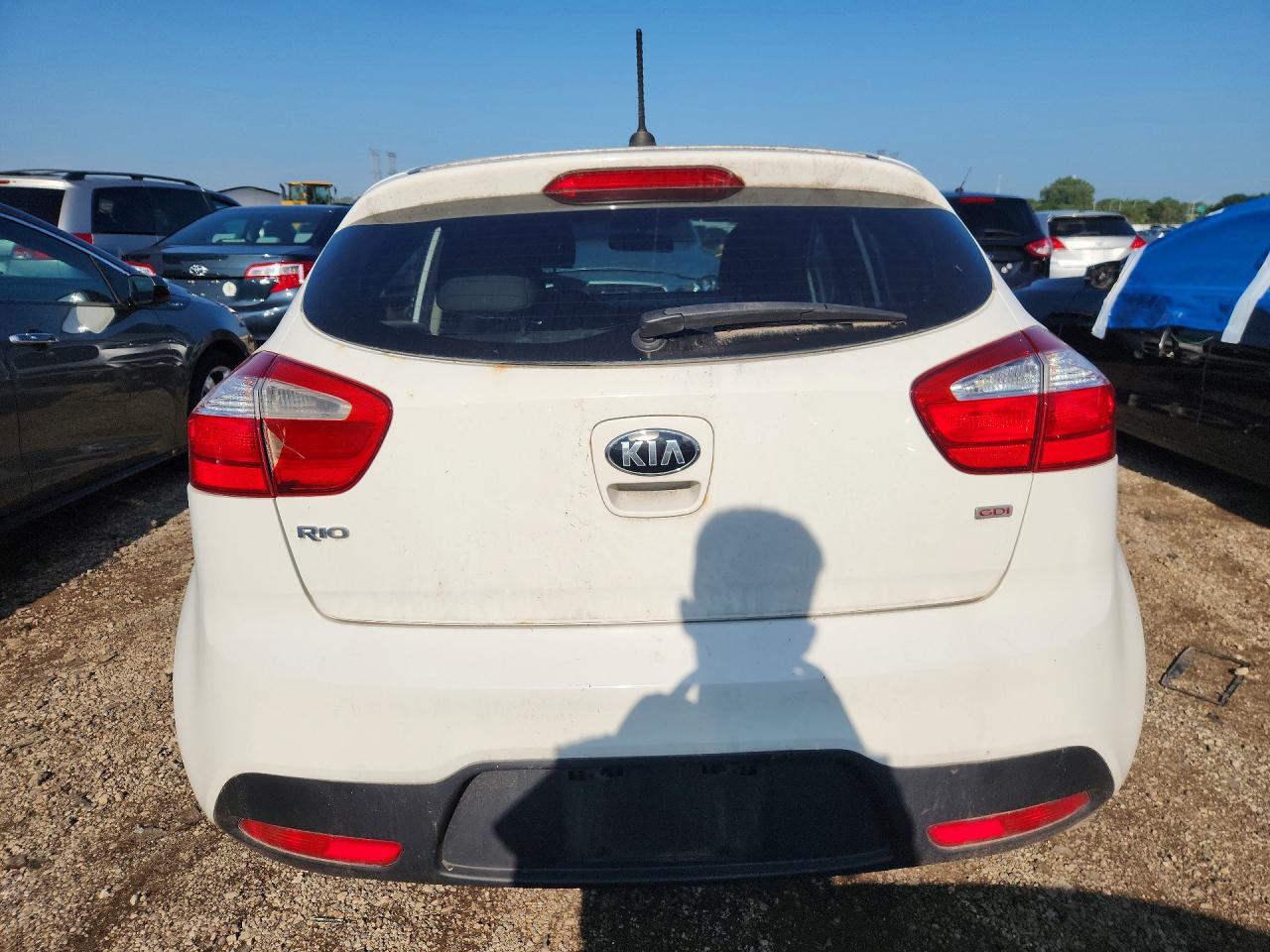 2014 Kia Rio Lx White vin: KNADM5A35E6420043
