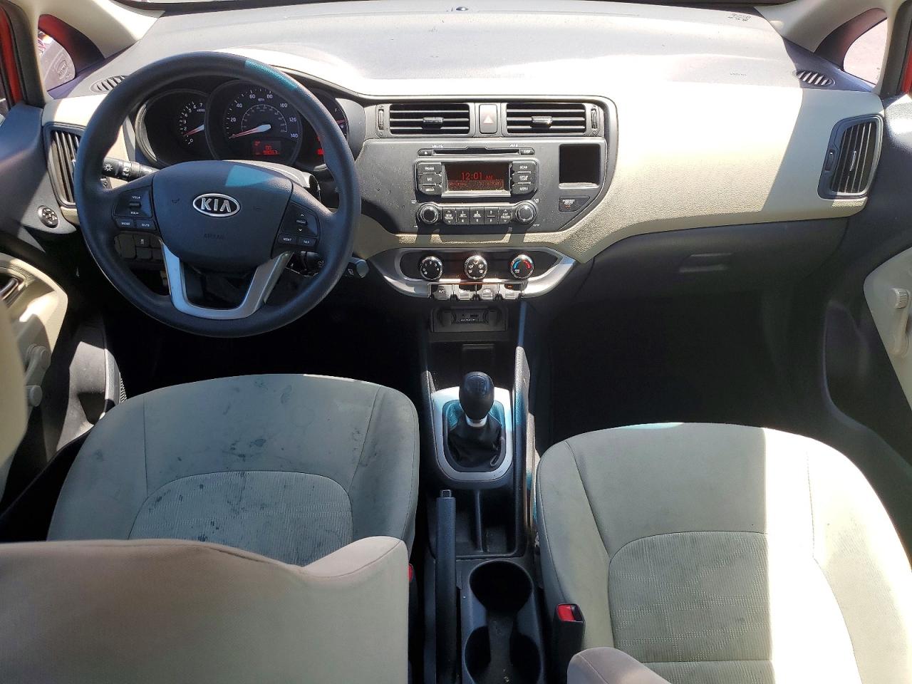 2012 Kia Rio Lx Red vin: KNADM5A36C6016391