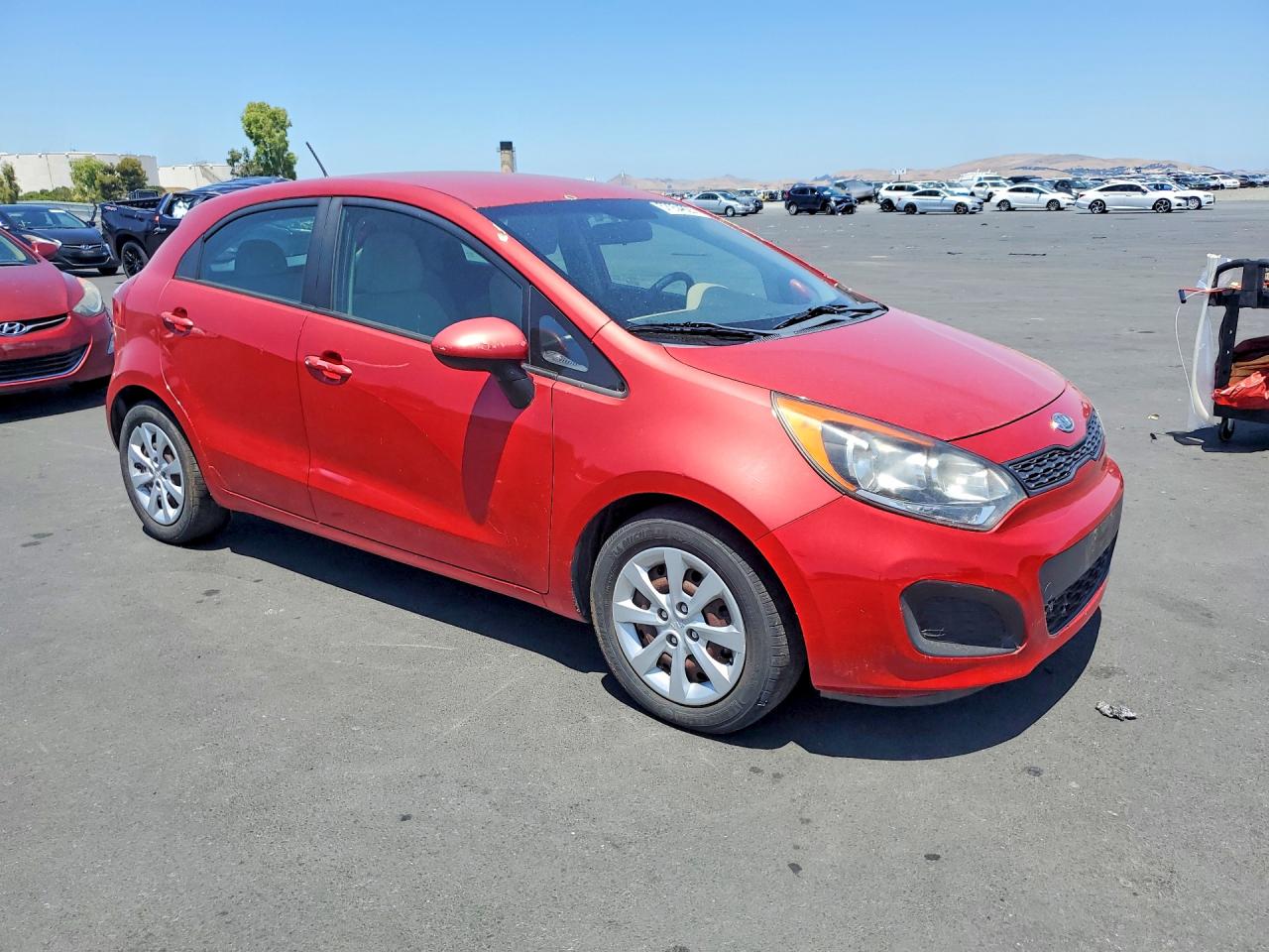 2012 Kia Rio Lx Red vin: KNADM5A36C6016391