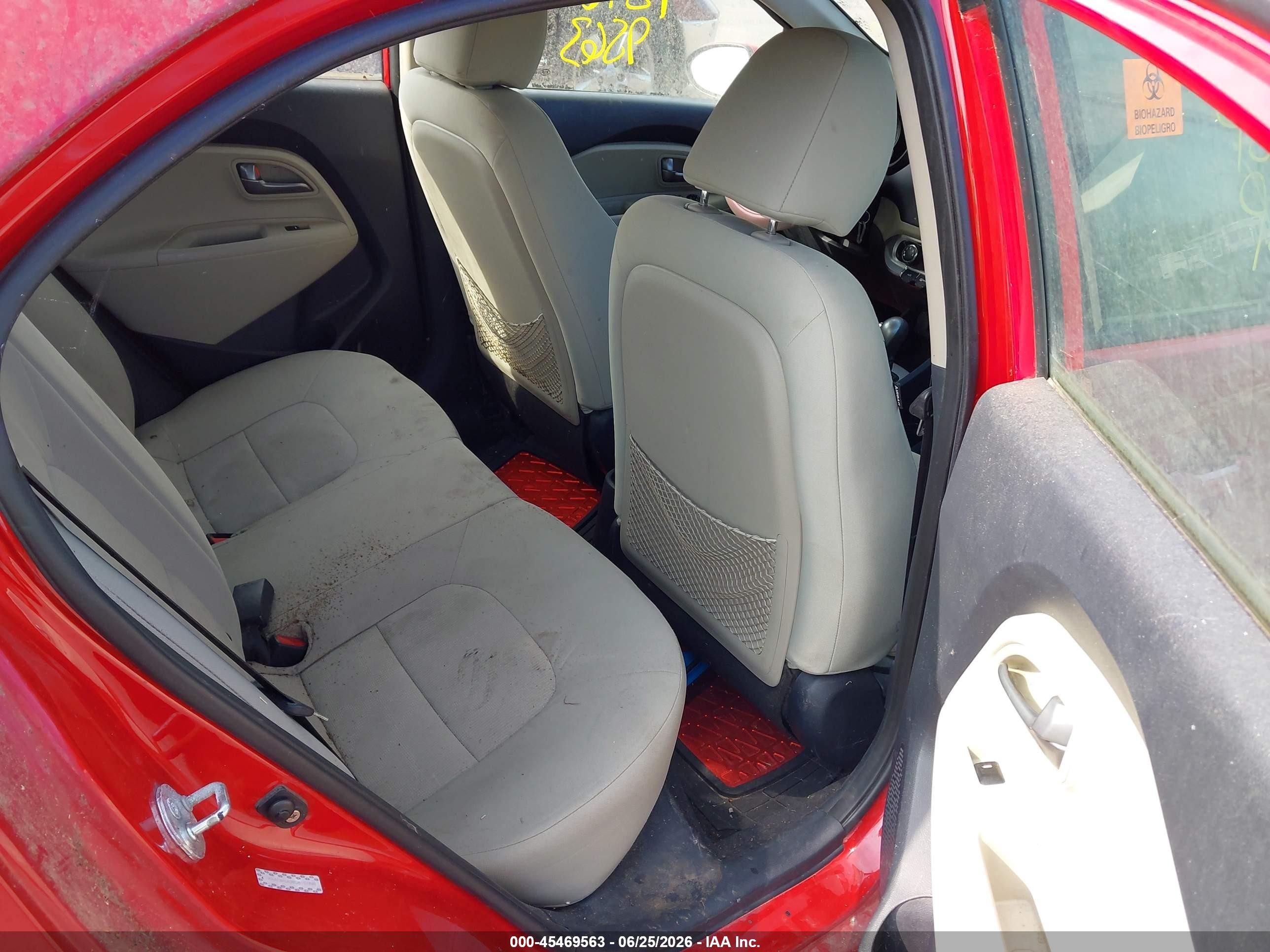2013 Kia Rio Lx Red vin: KNADM5A36D6107890