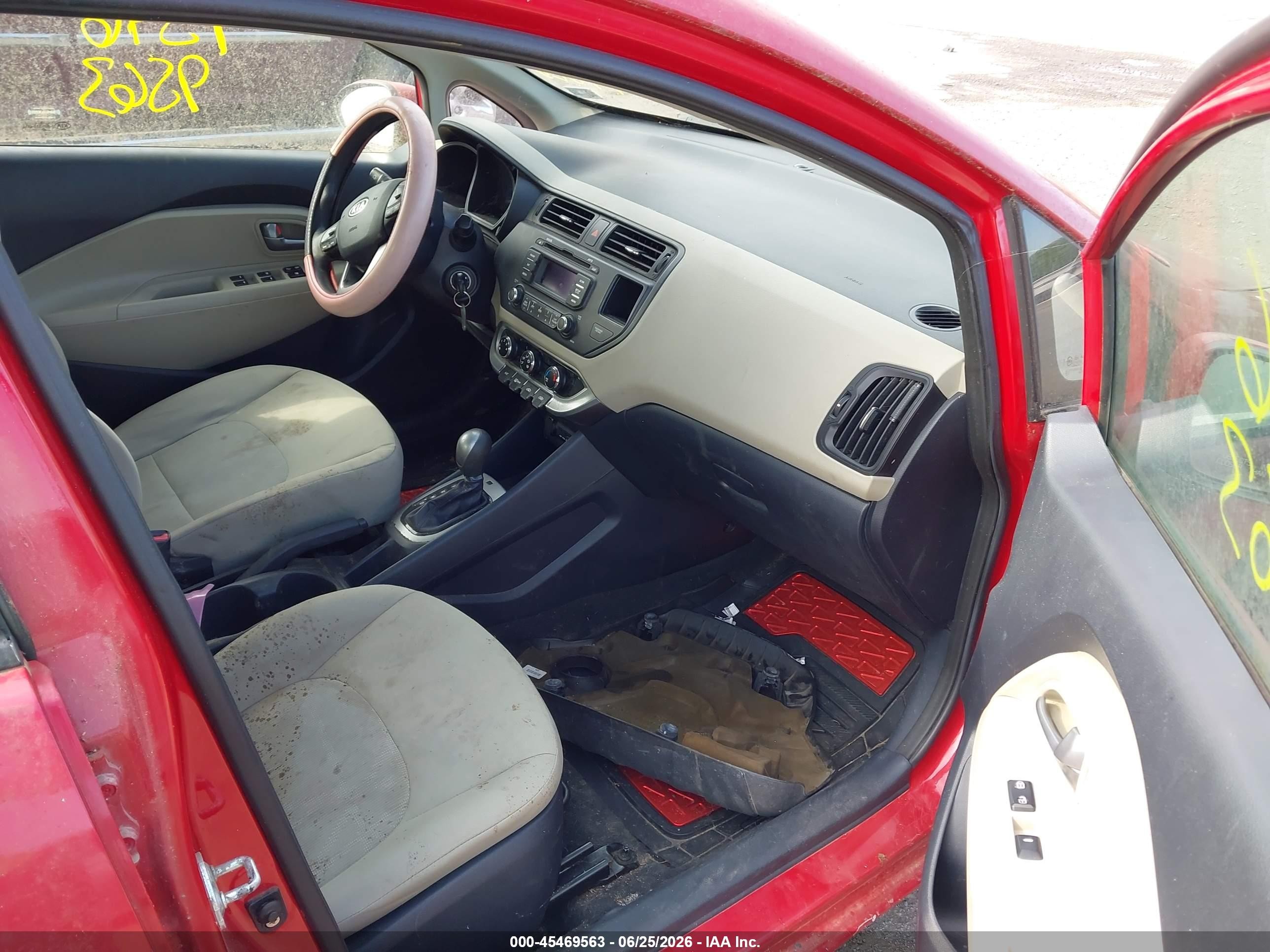 2013 Kia Rio Lx Red vin: KNADM5A36D6107890
