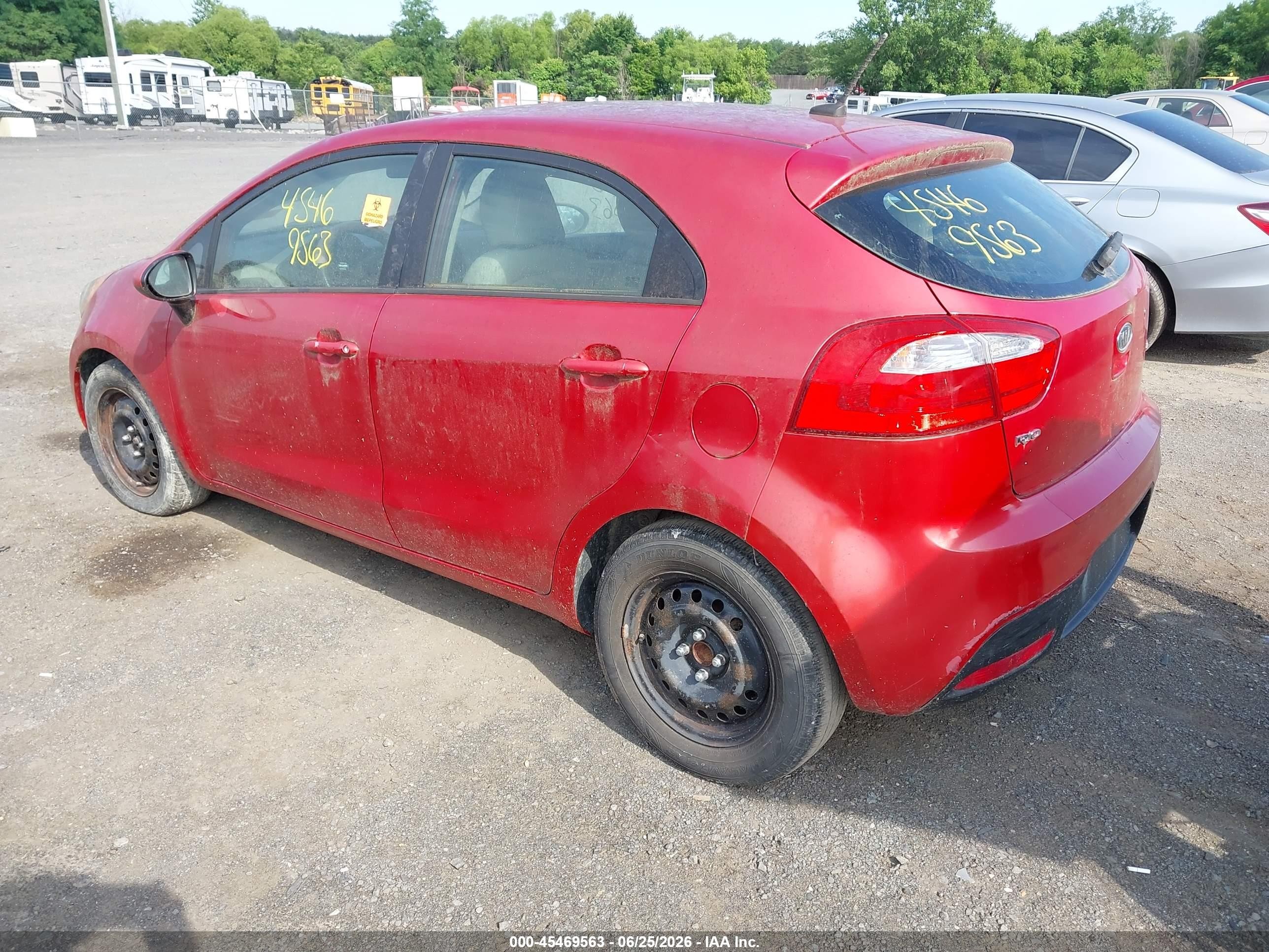 2013 Kia Rio Lx Red vin: KNADM5A36D6107890
