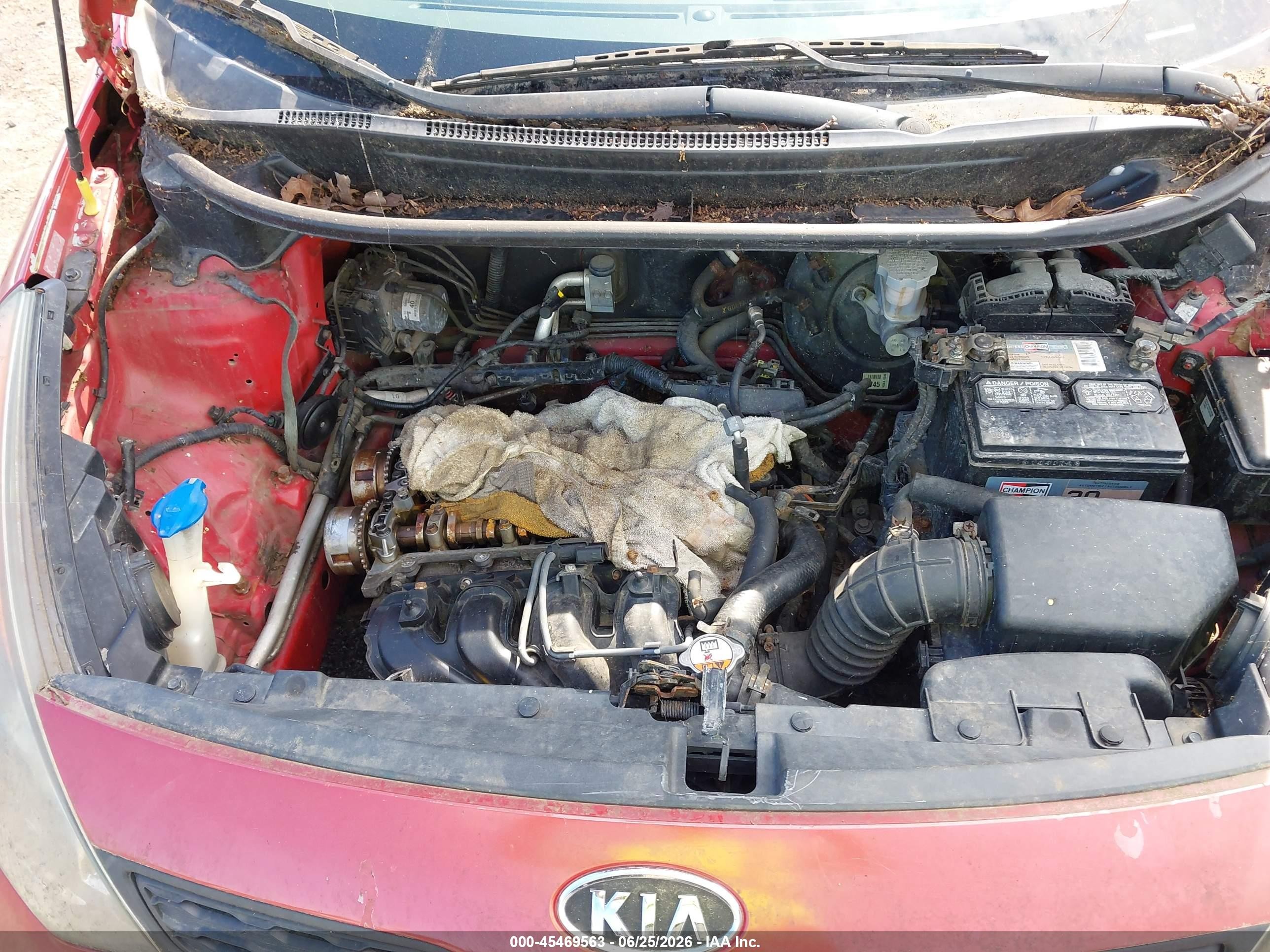 2013 Kia Rio Lx Red vin: KNADM5A36D6107890