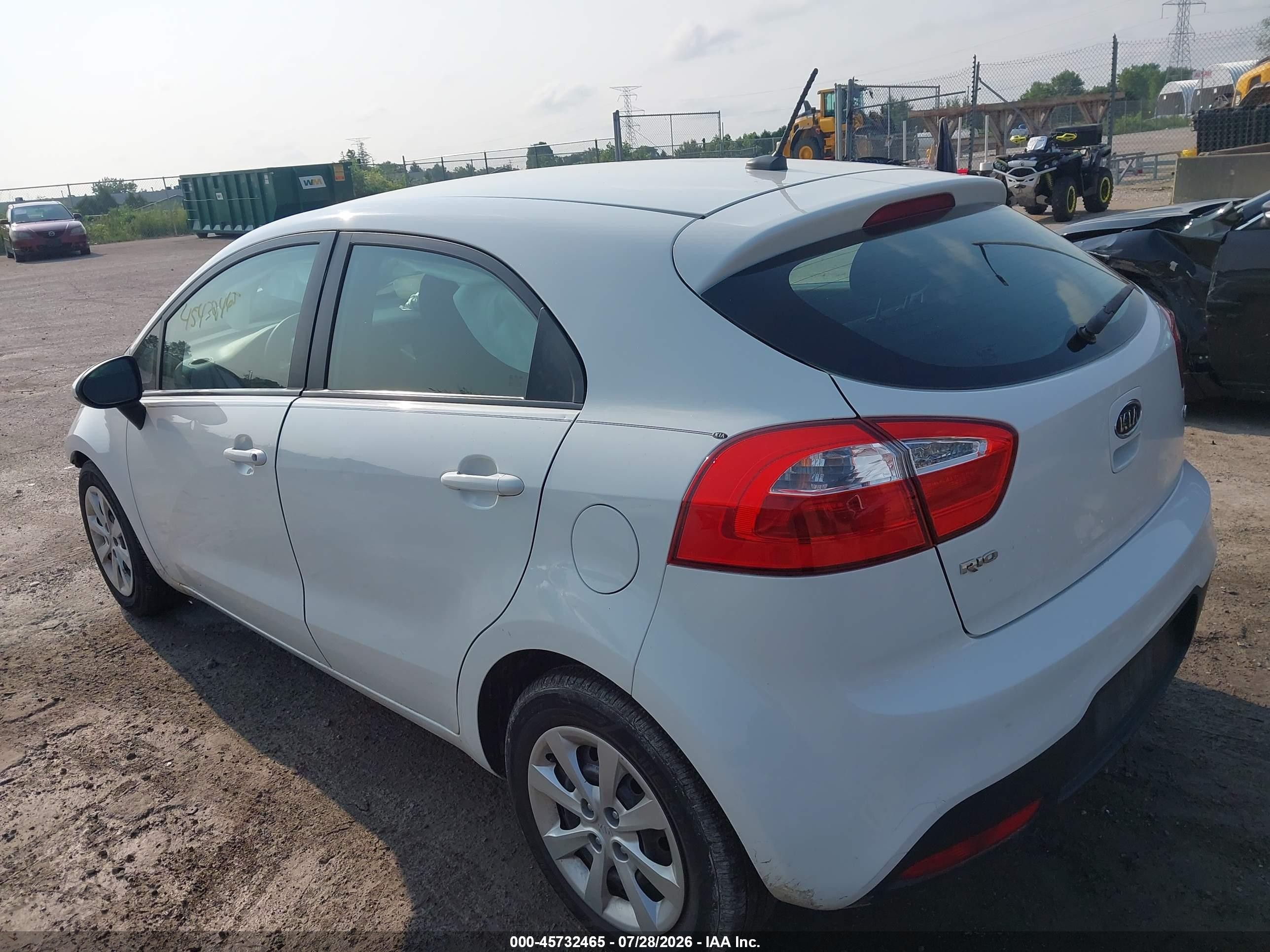 2013 Kia Rio Lx White vin: KNADM5A36D6117433