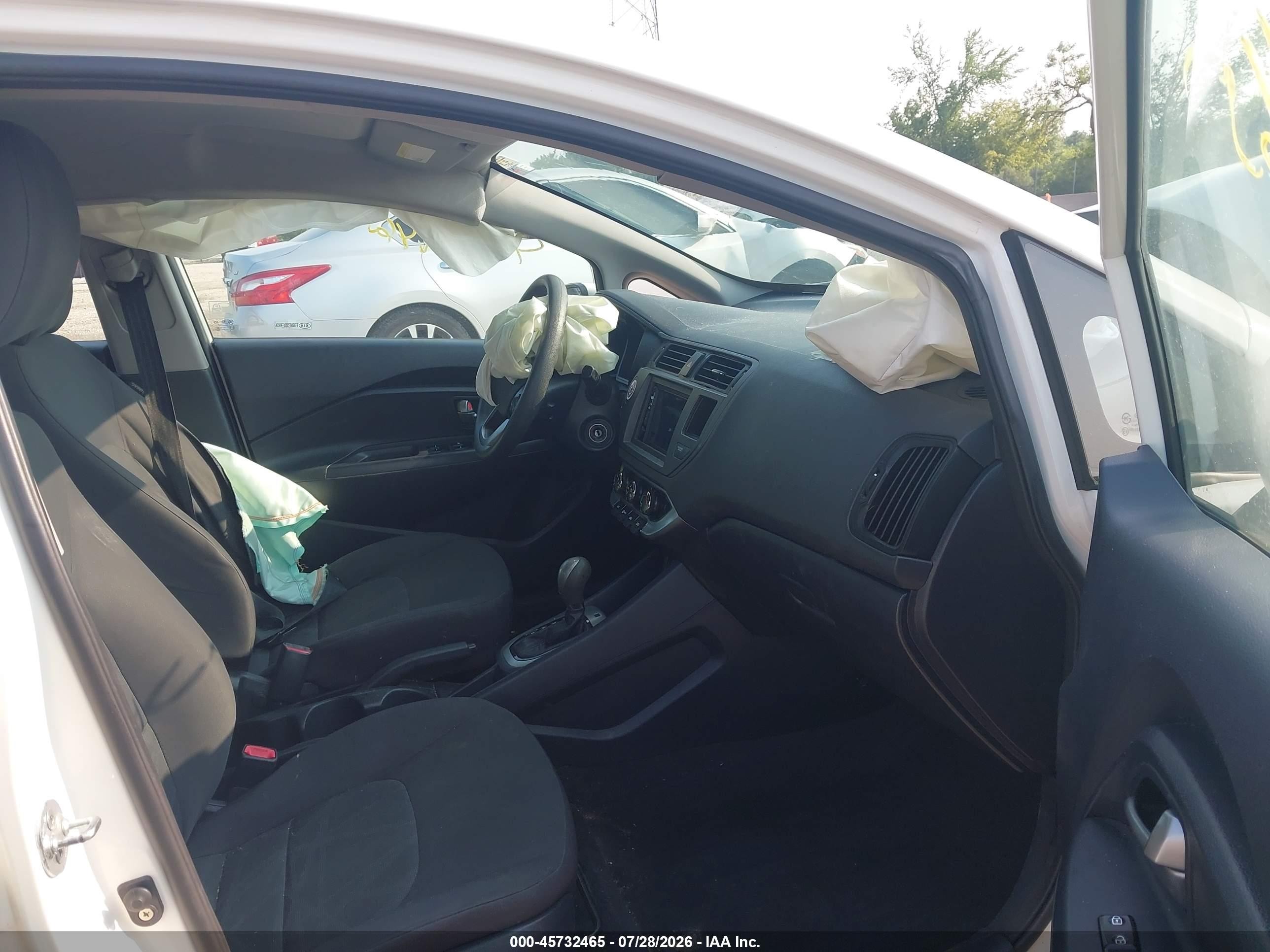 2013 Kia Rio Lx White vin: KNADM5A36D6117433