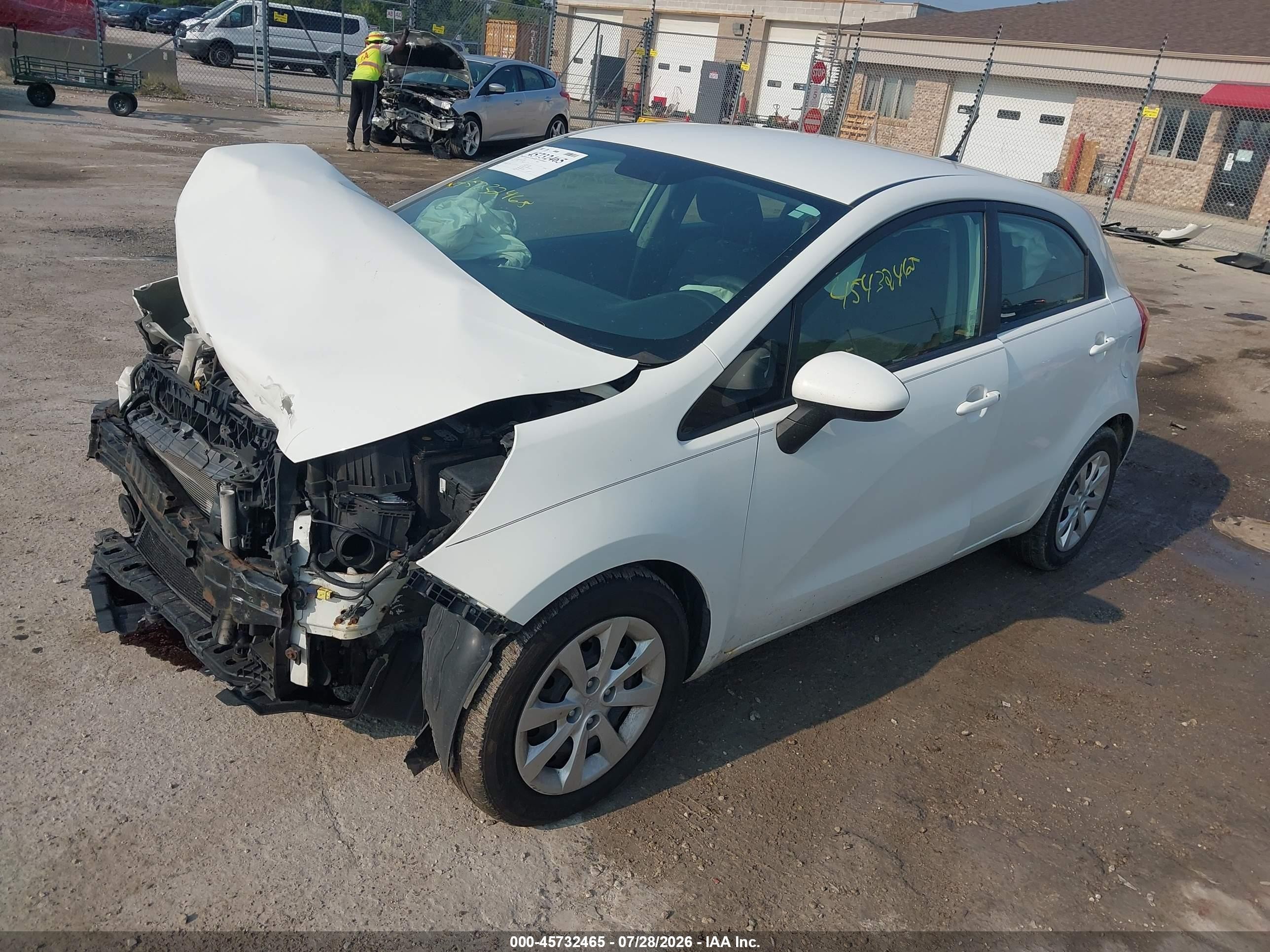 2013 Kia Rio Lx White vin: KNADM5A36D6117433