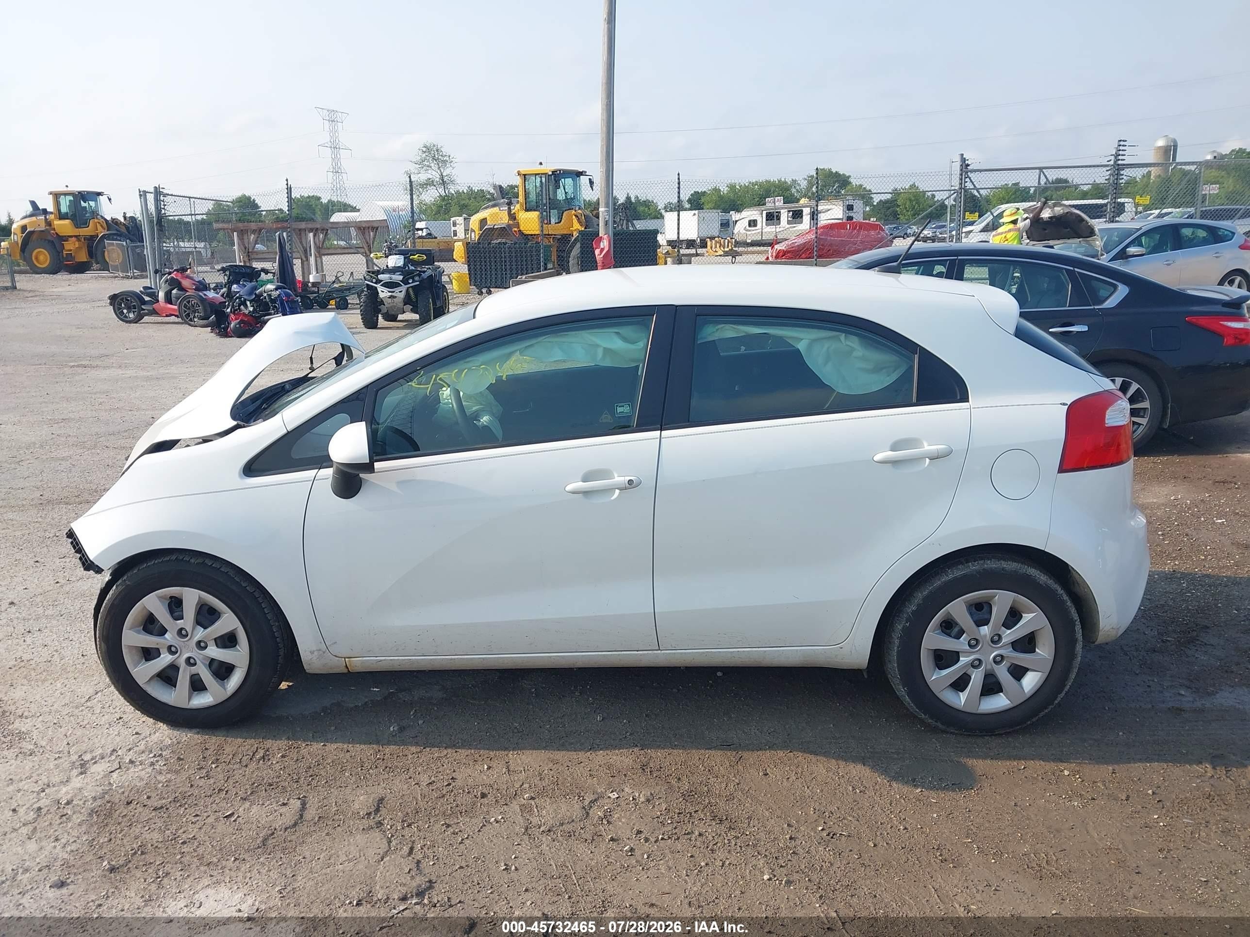 2013 Kia Rio Lx White vin: KNADM5A36D6117433