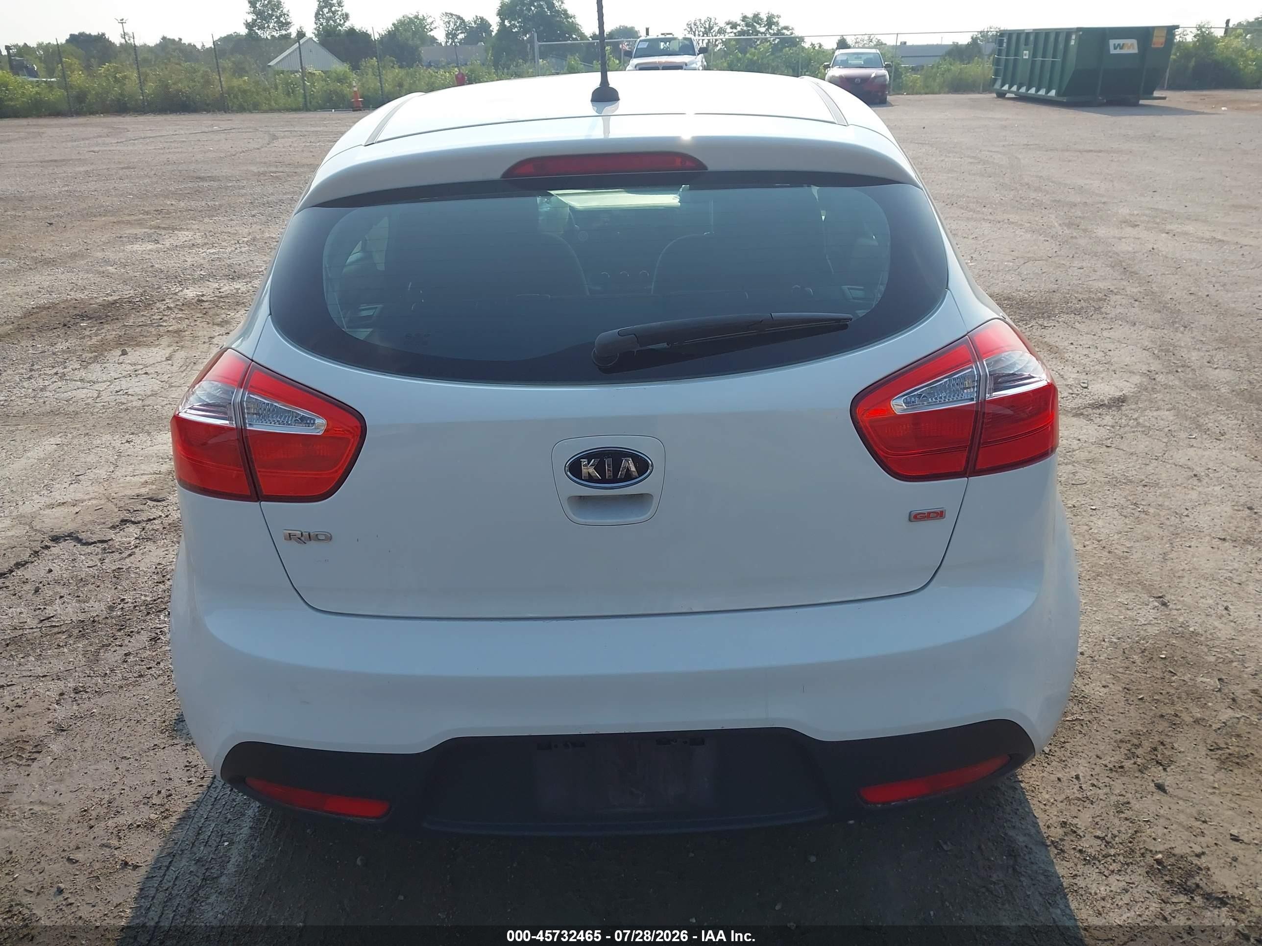 2013 Kia Rio Lx White vin: KNADM5A36D6117433