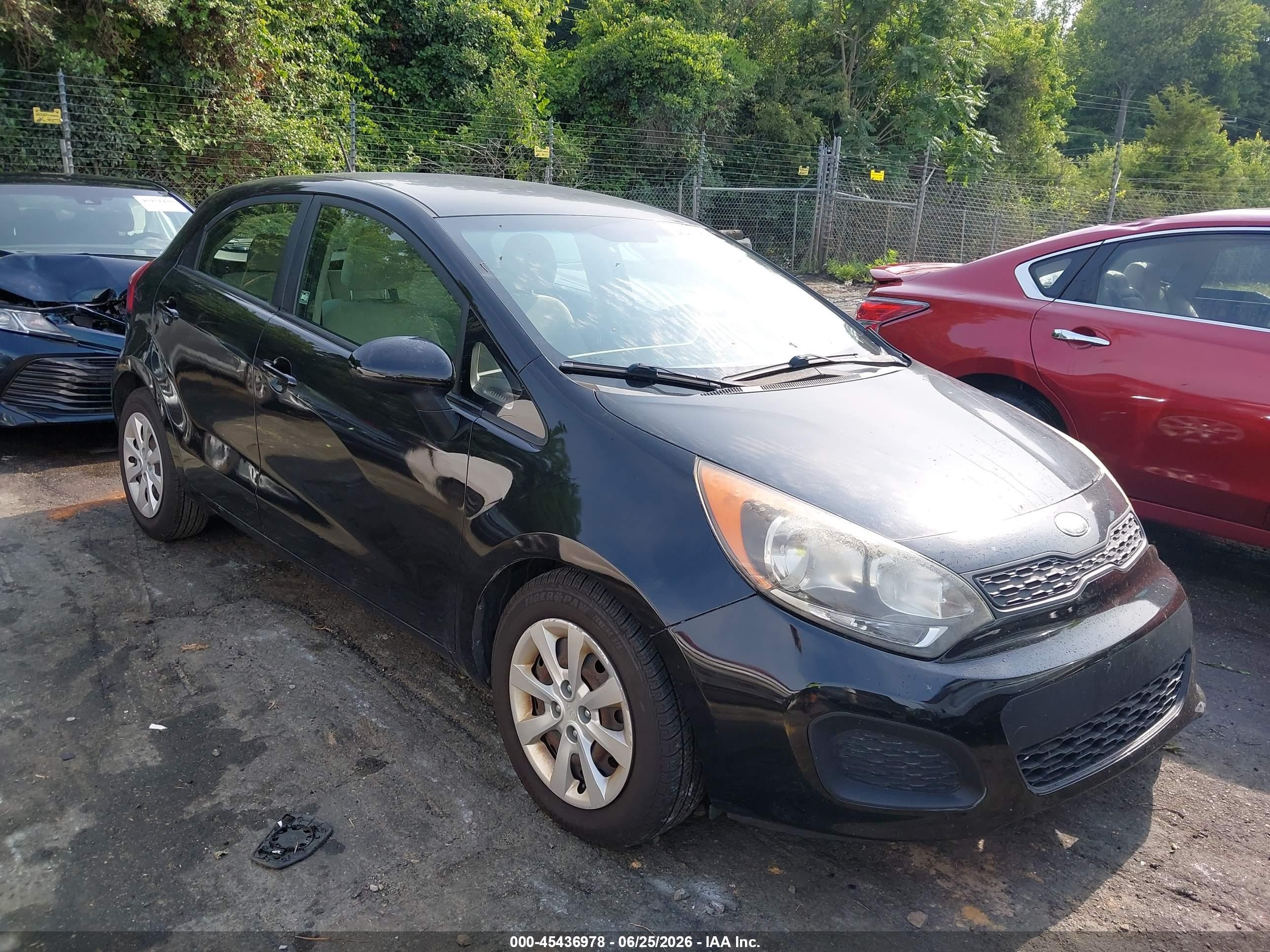 2013 Kia Rio Lx Черный vin: KNADM5A36D6209979