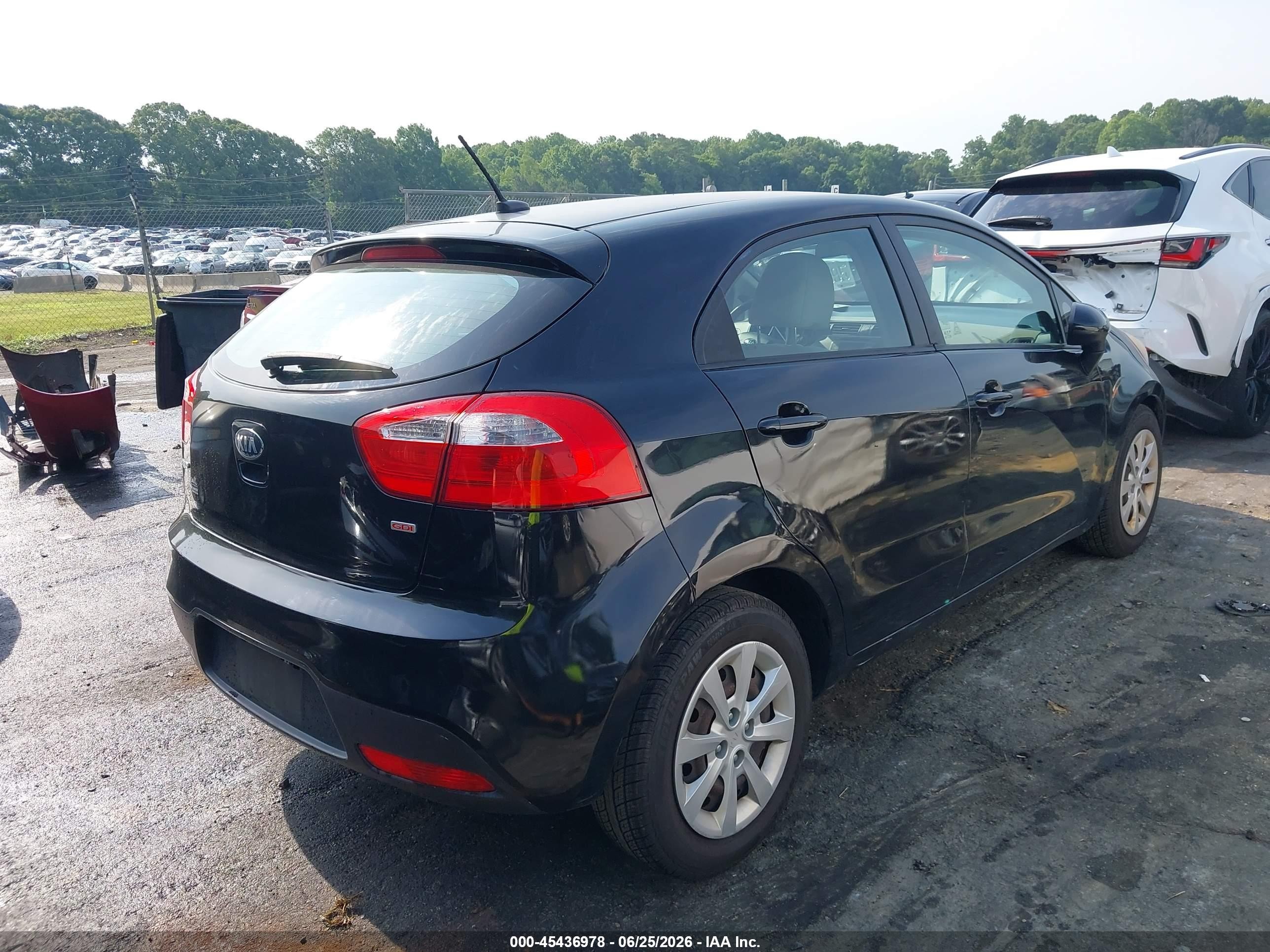 2013 Kia Rio Lx Черный vin: KNADM5A36D6209979