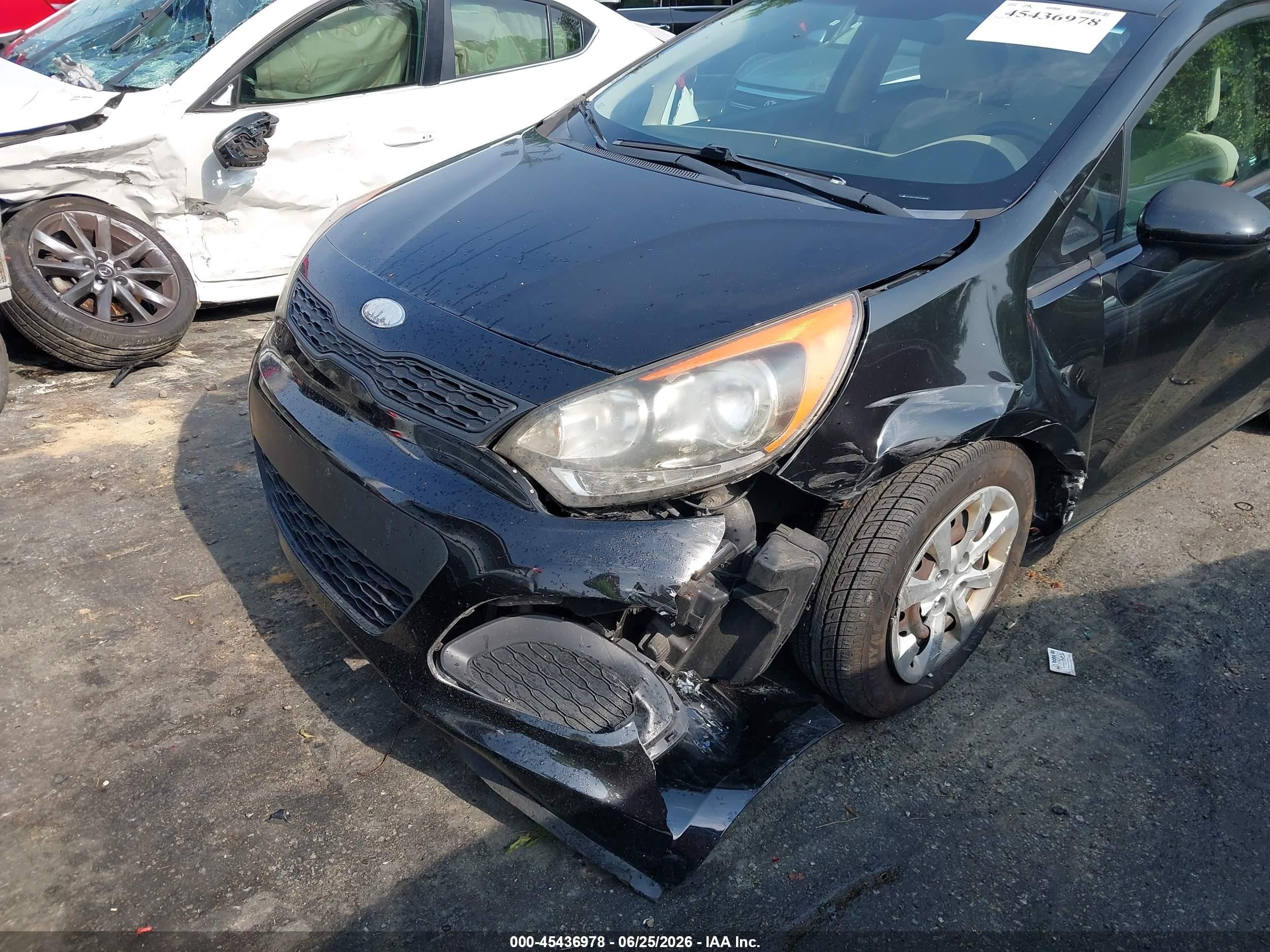 2013 Kia Rio Lx Черный vin: KNADM5A36D6209979
