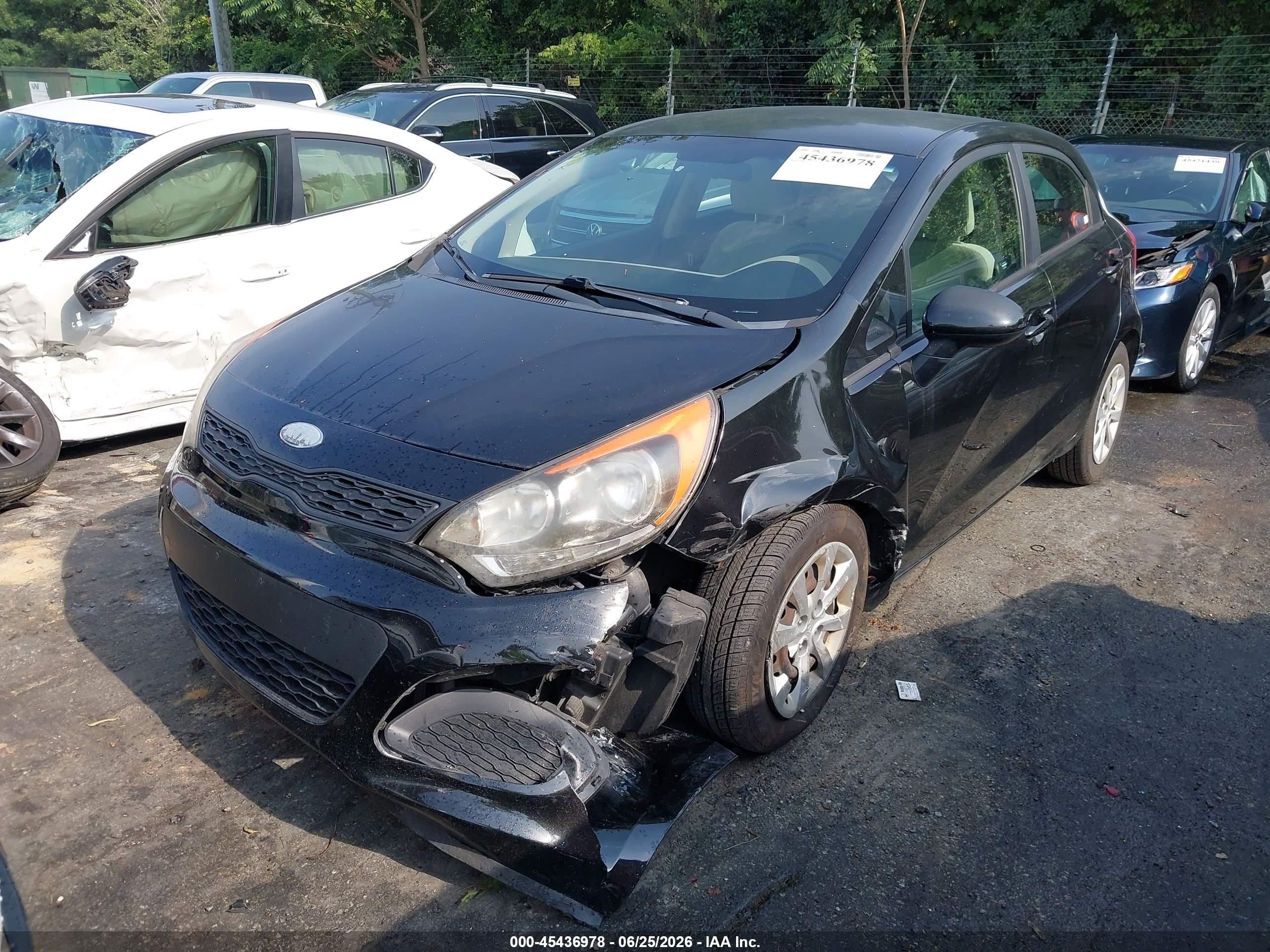 2013 Kia Rio Lx Черный vin: KNADM5A36D6209979