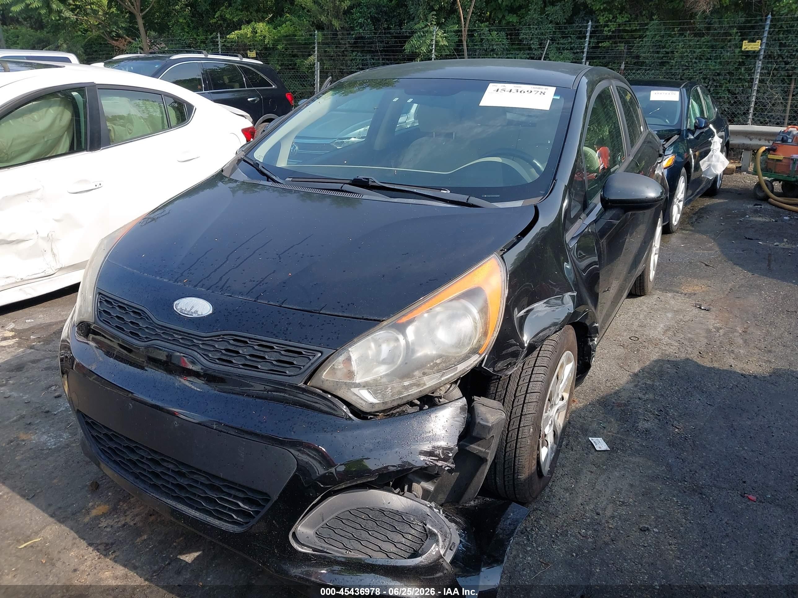 2013 Kia Rio Lx Черный vin: KNADM5A36D6209979