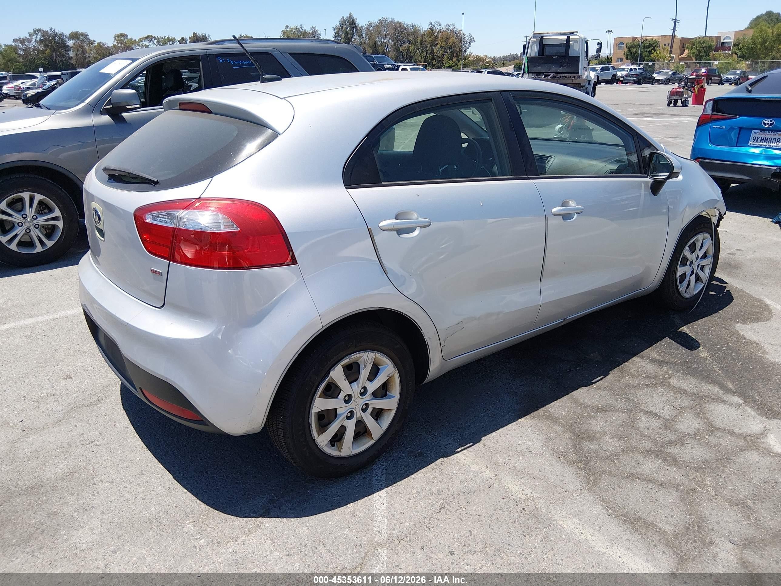 2013 Kia Rio Lx Silver vin: KNADM5A36D6248748