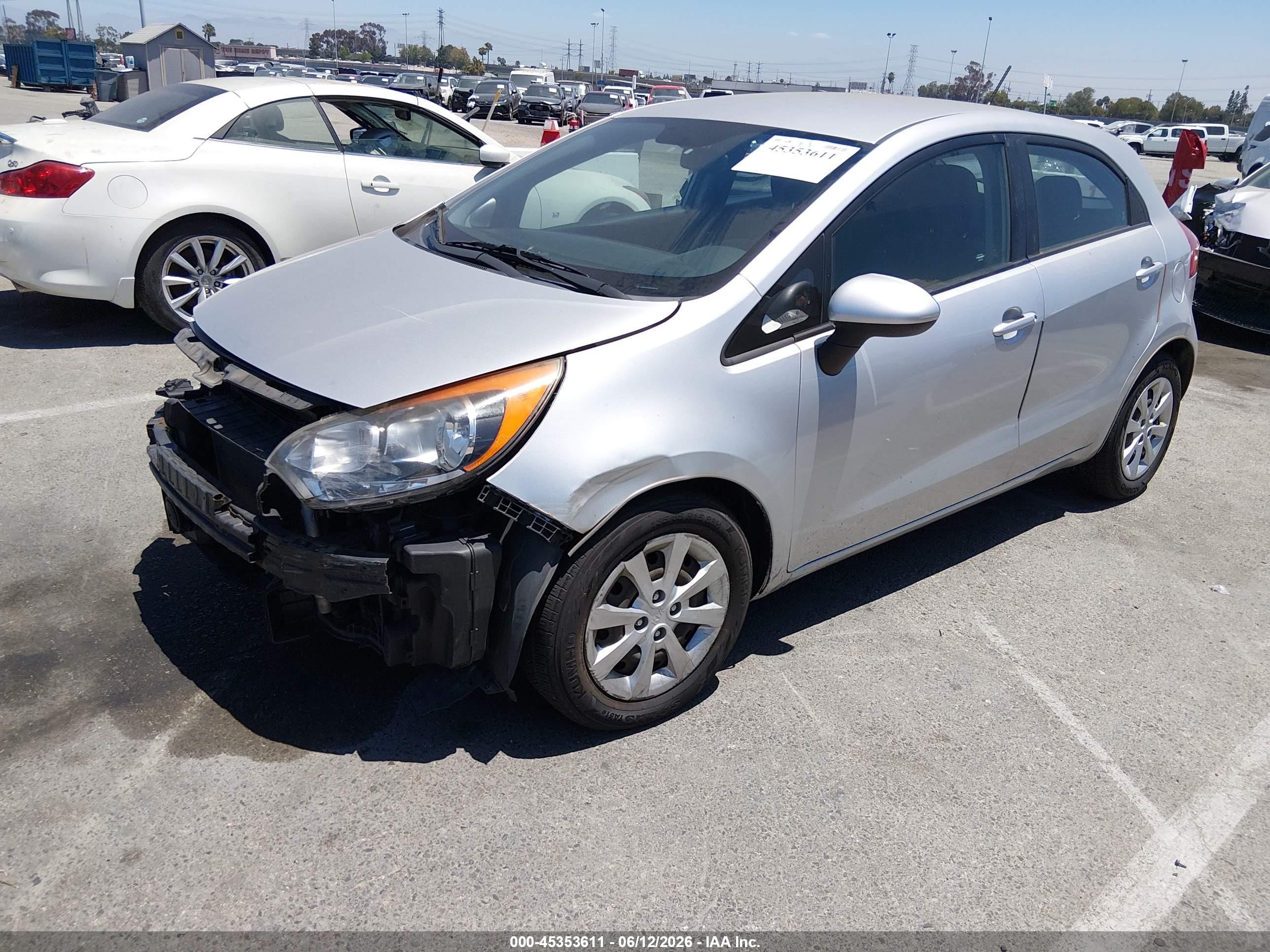 2013 Kia Rio Lx Silver vin: KNADM5A36D6248748