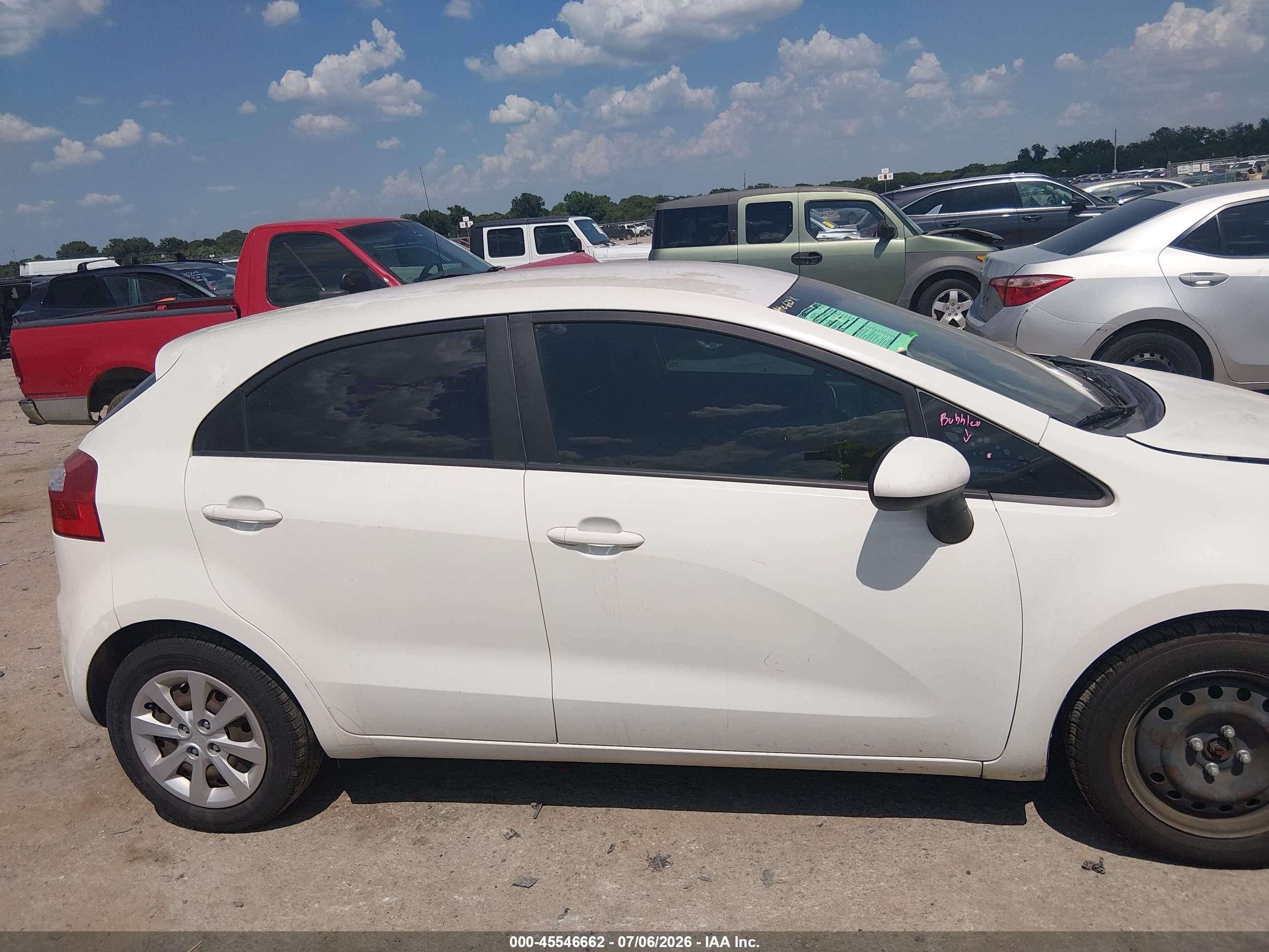 2013 Kia Rio Lx Белый vin: KNADM5A36D6303943