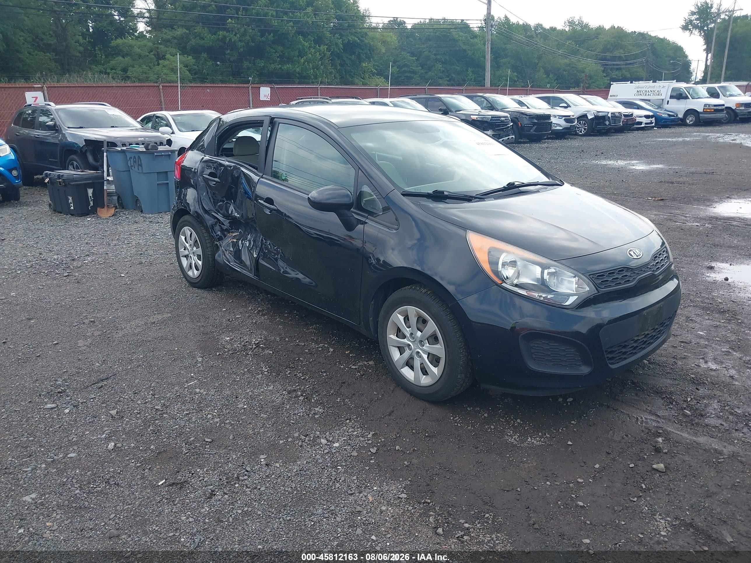 2013 Kia Rio Lx Black vin: KNADM5A37D6106912