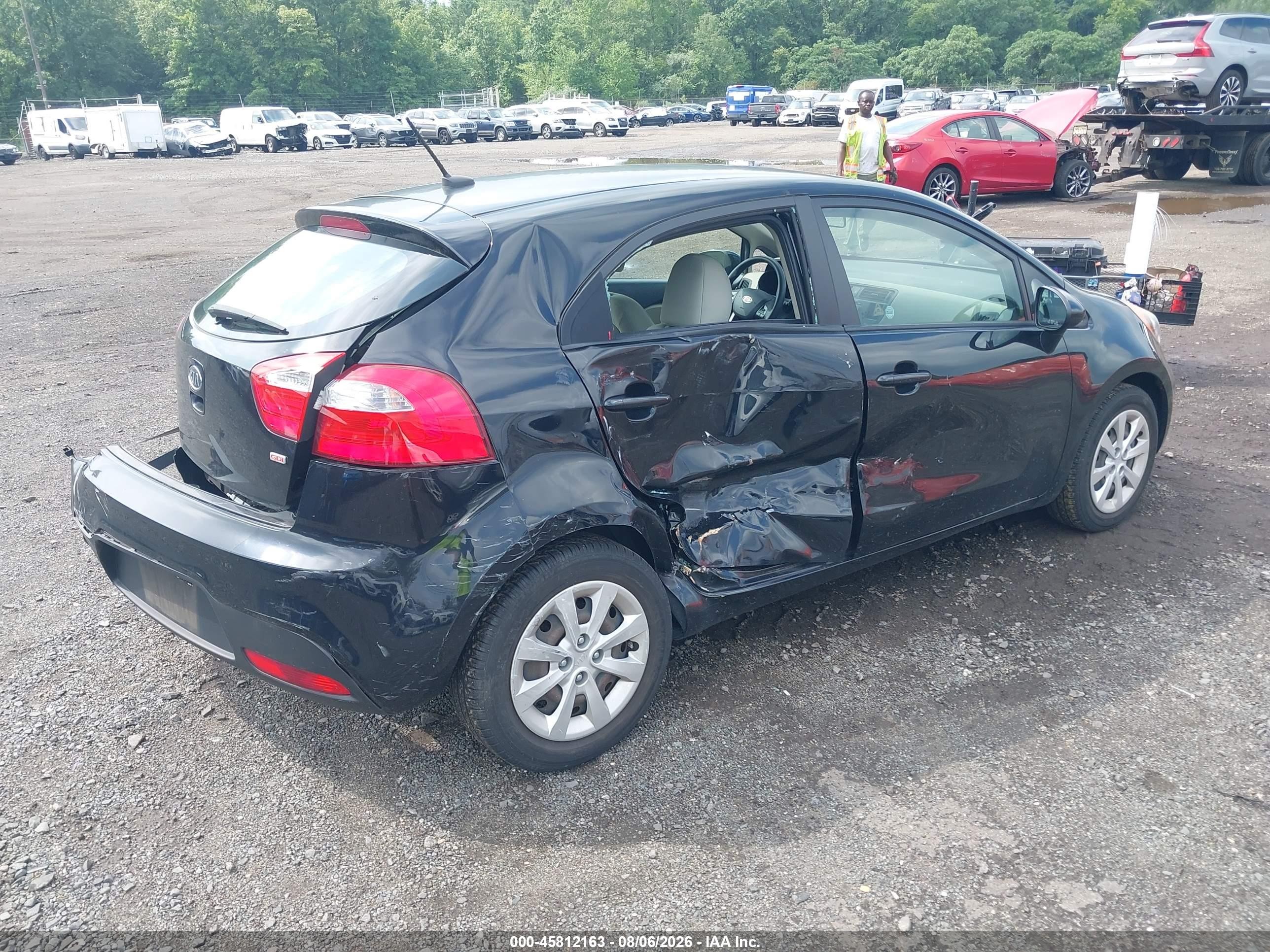 2013 Kia Rio Lx Black vin: KNADM5A37D6106912