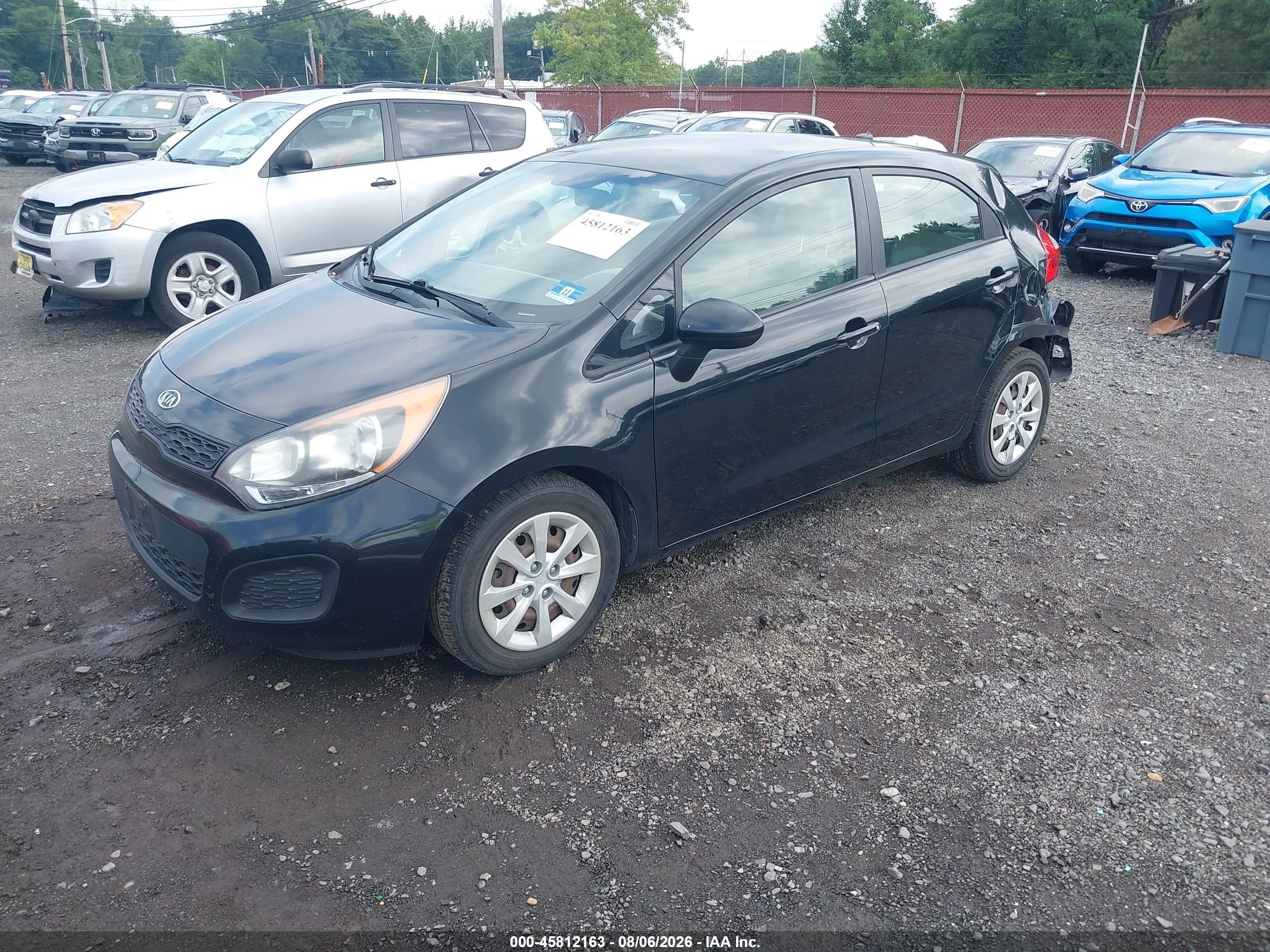 2013 Kia Rio Lx Black vin: KNADM5A37D6106912