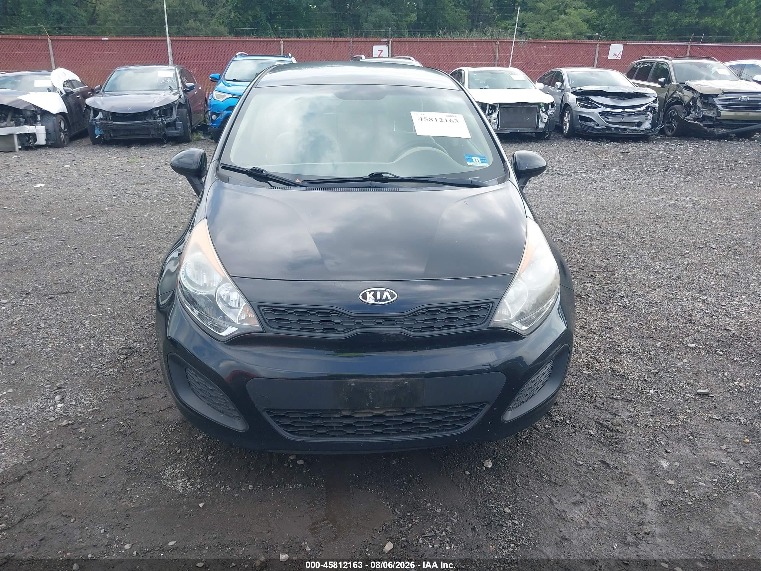 2013 Kia Rio Lx Black vin: KNADM5A37D6106912