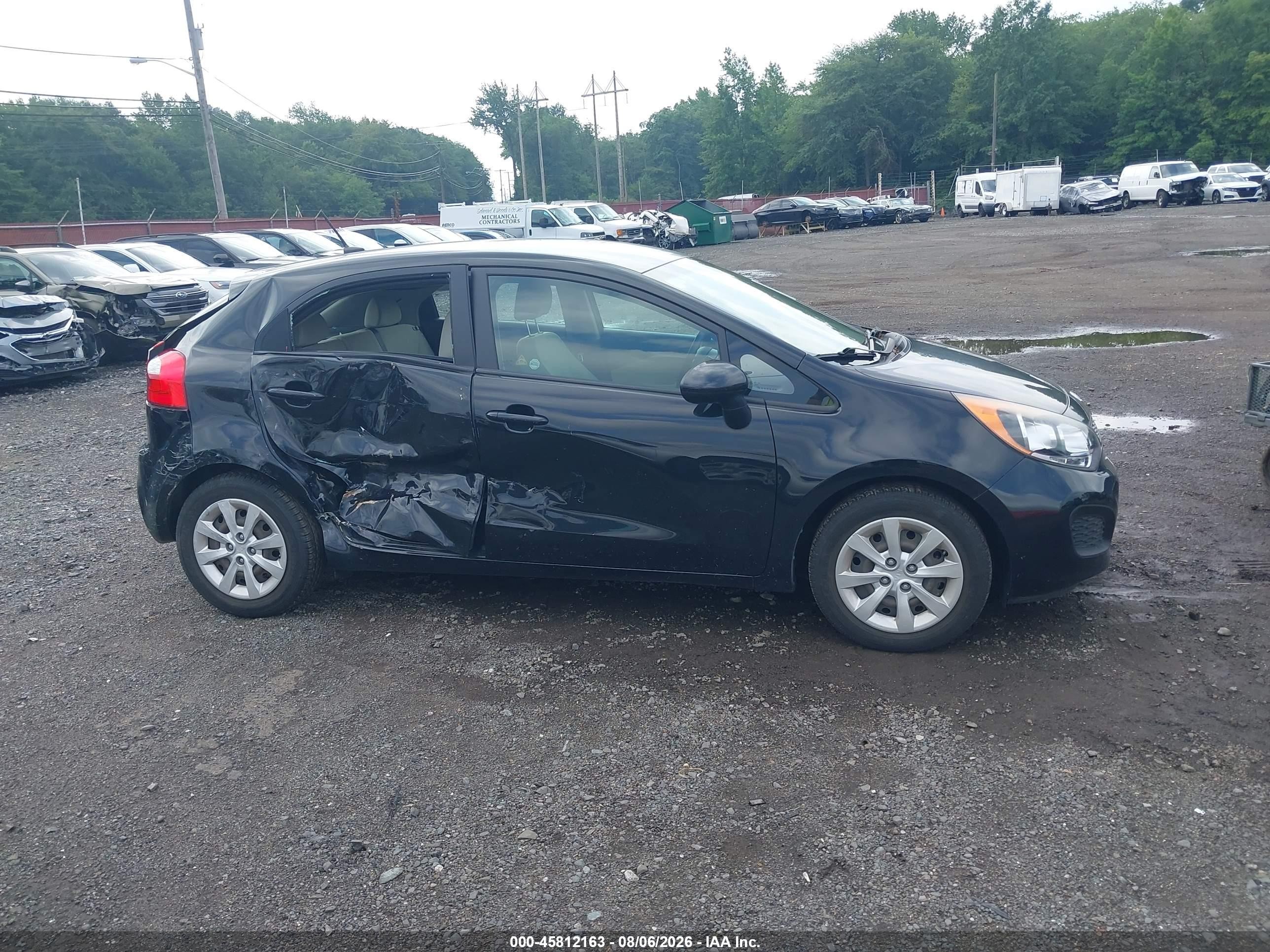 2013 Kia Rio Lx Black vin: KNADM5A37D6106912
