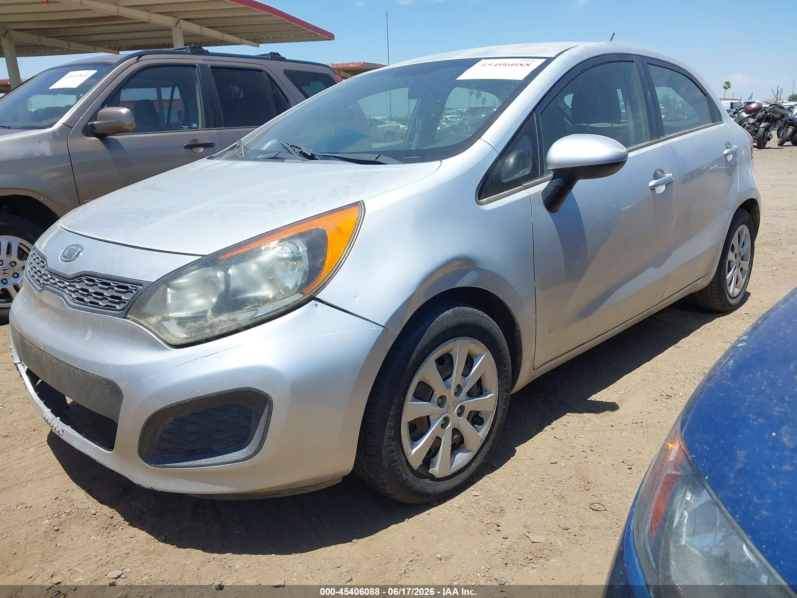 2013 Kia Rio Lx Silver vin: KNADM5A37D6109065