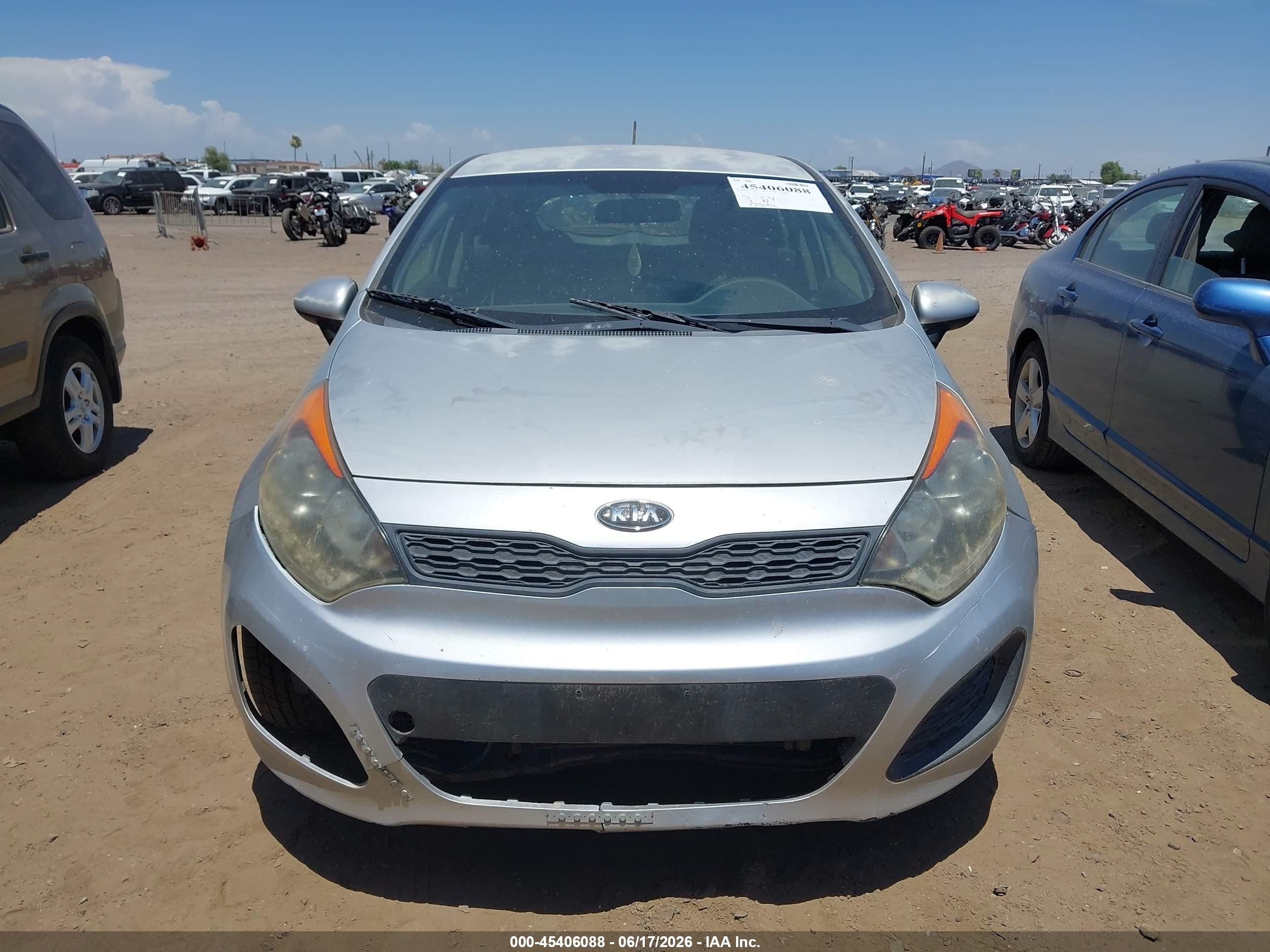 2013 Kia Rio Lx Silver vin: KNADM5A37D6109065