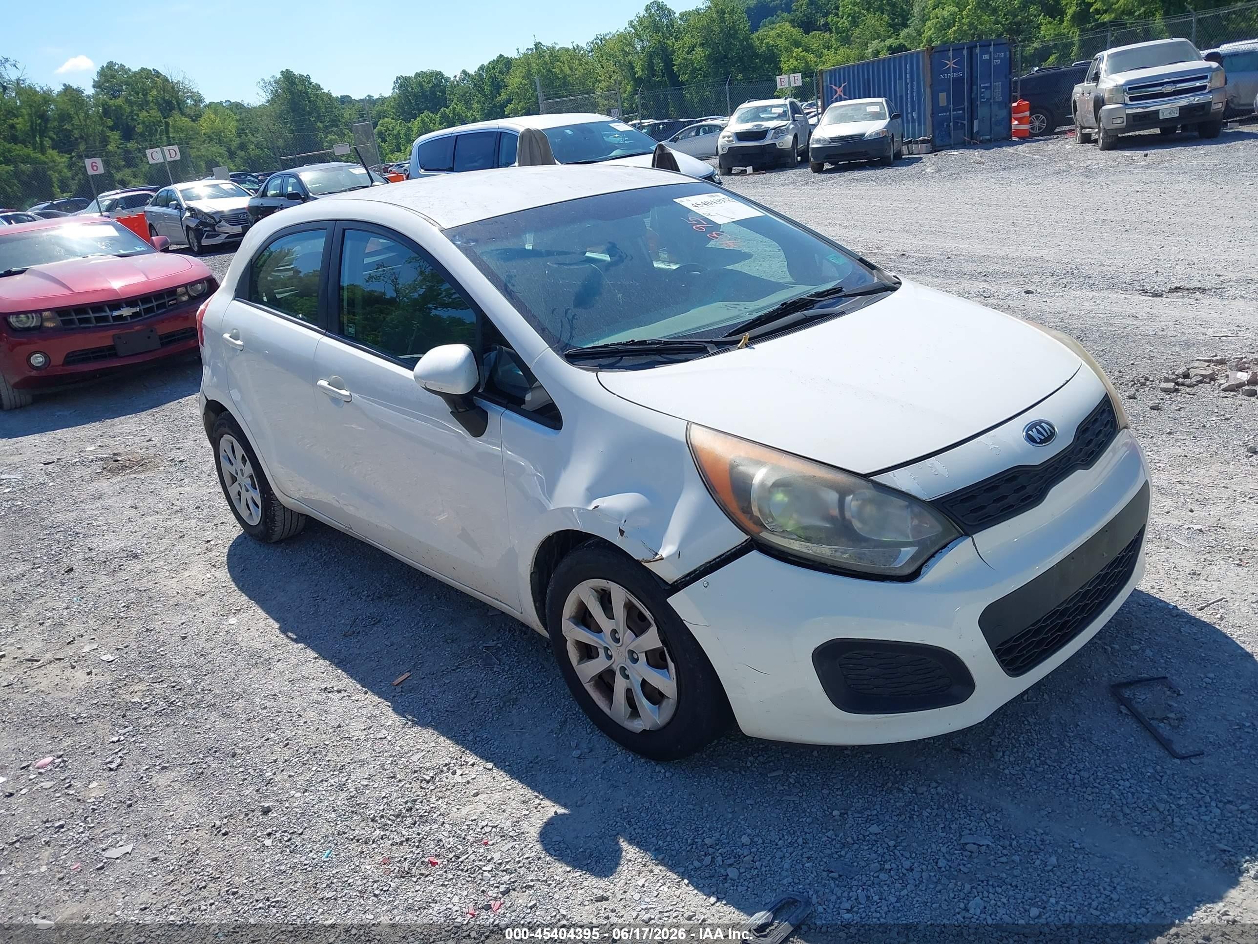 2013 Kia Rio Lx White vin: KNADM5A37D6162865
