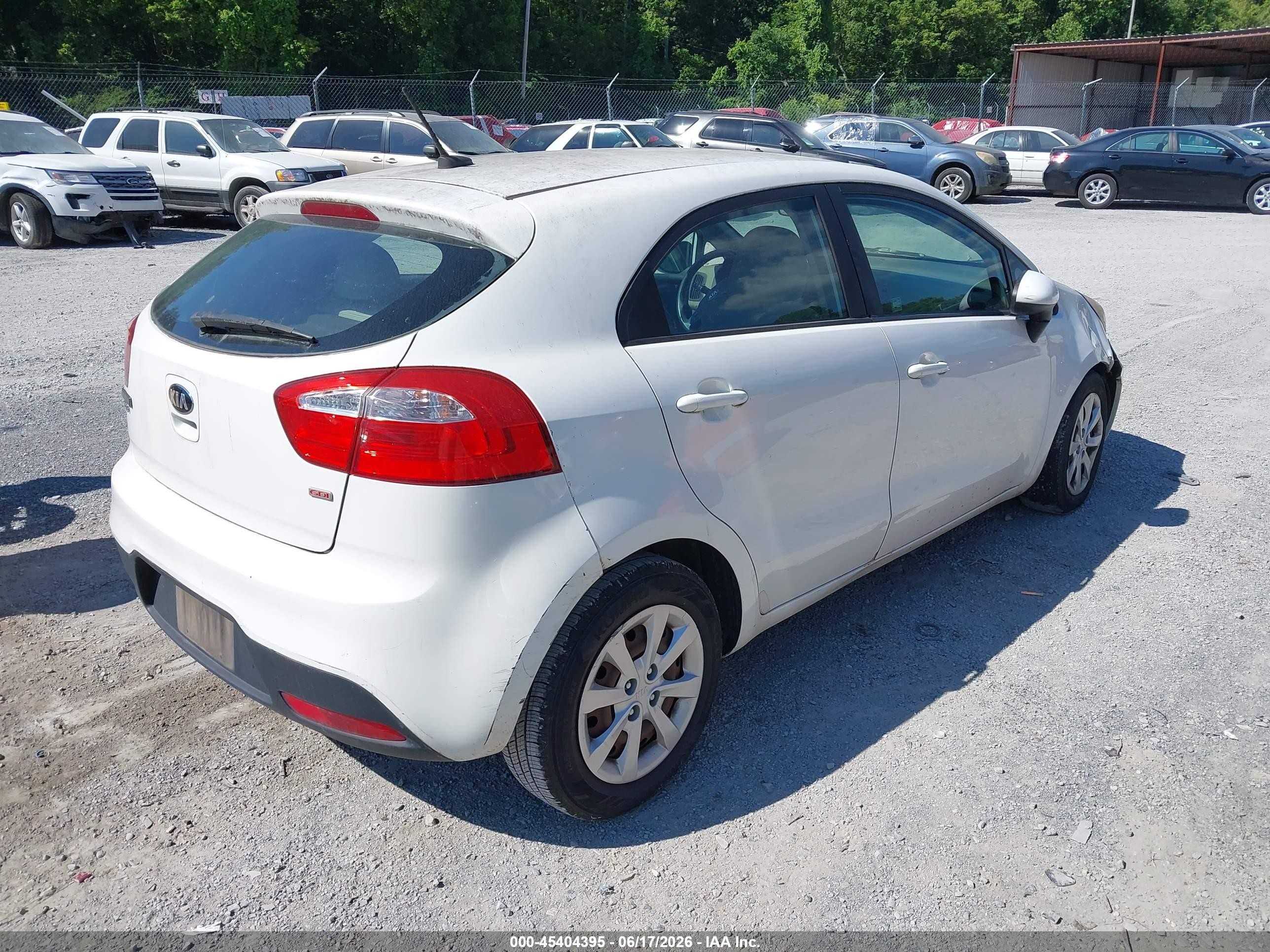 2013 Kia Rio Lx White vin: KNADM5A37D6162865