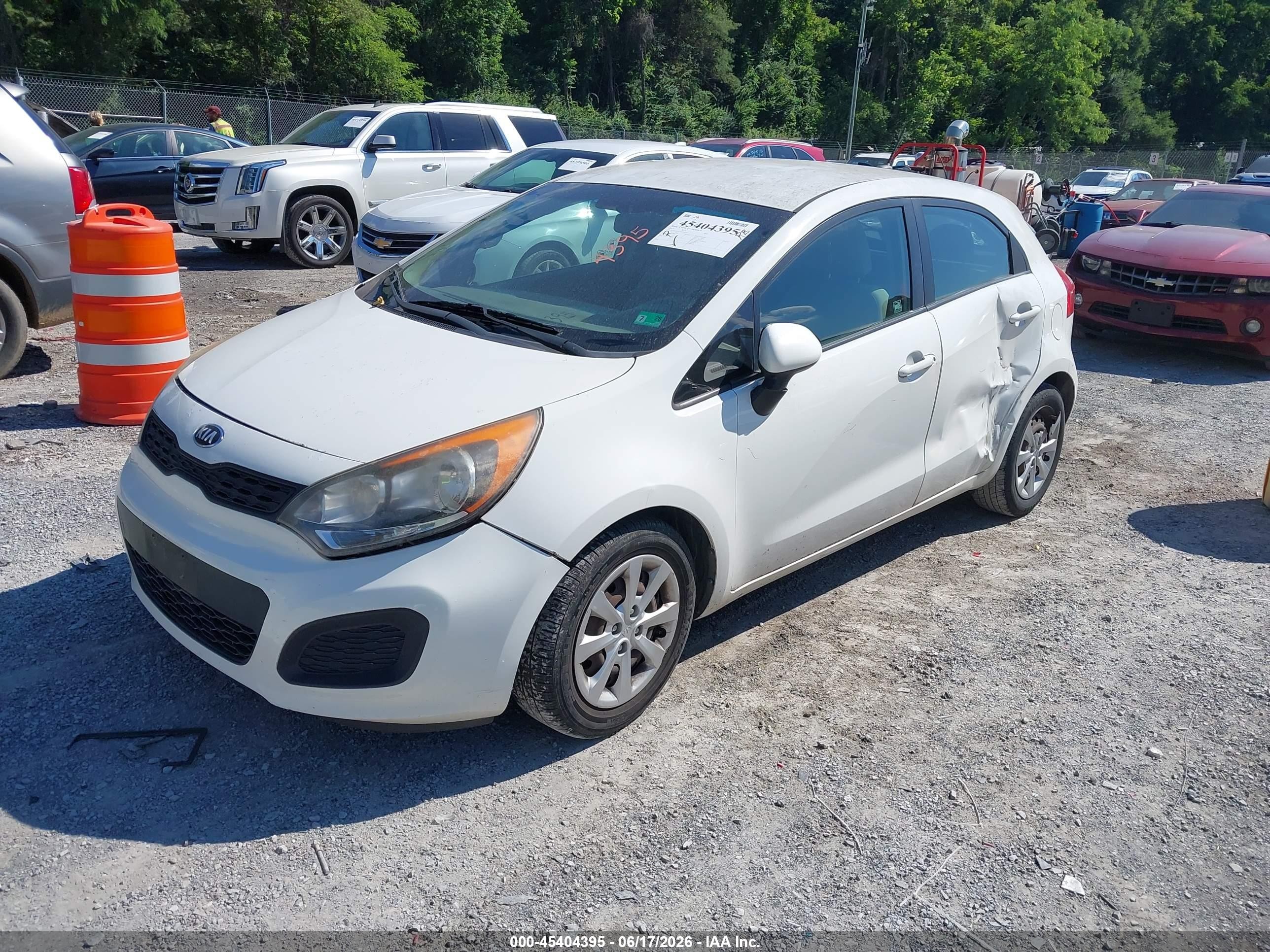 2013 Kia Rio Lx White vin: KNADM5A37D6162865