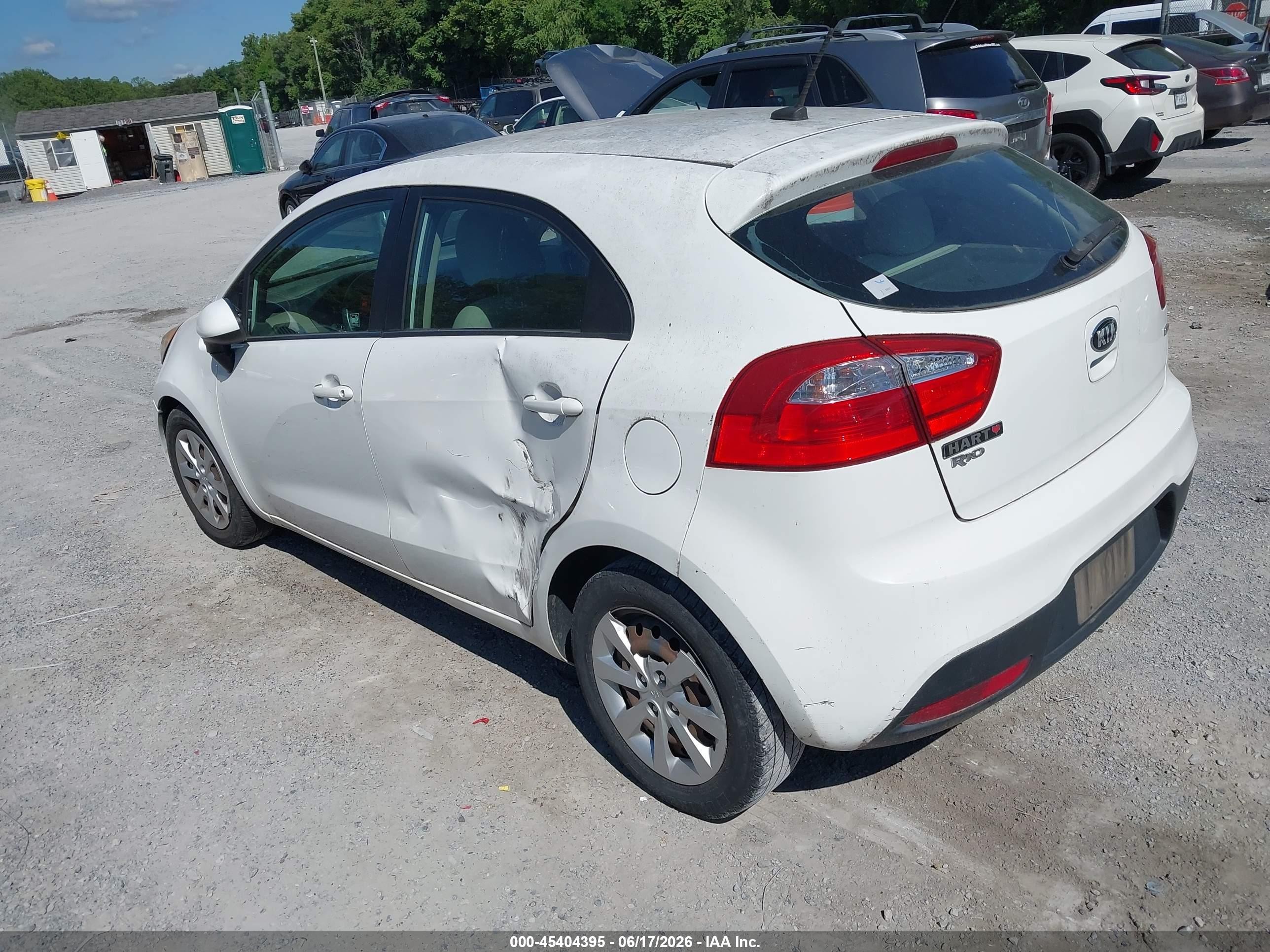 2013 Kia Rio Lx White vin: KNADM5A37D6162865