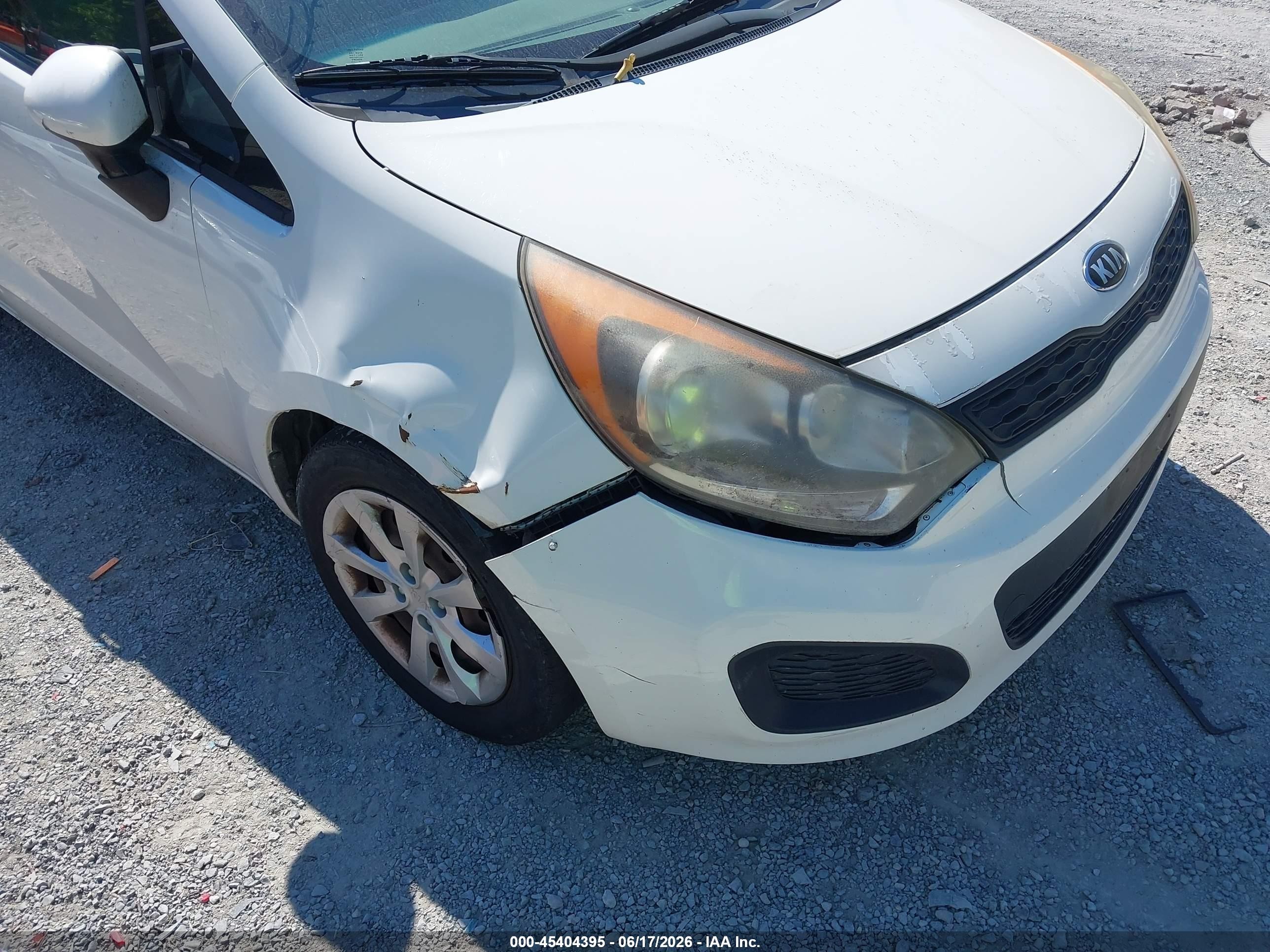 2013 Kia Rio Lx White vin: KNADM5A37D6162865