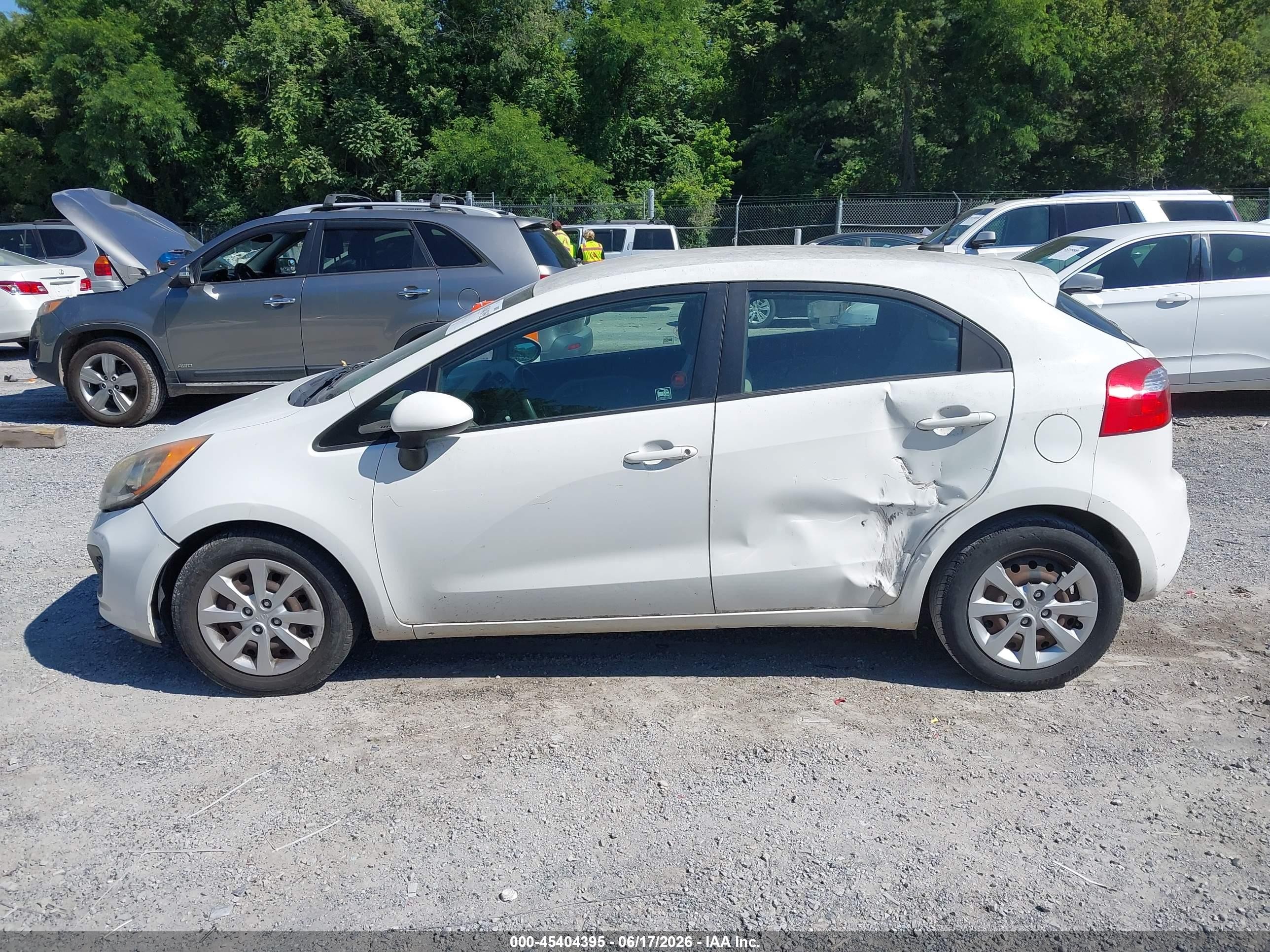 2013 Kia Rio Lx White vin: KNADM5A37D6162865
