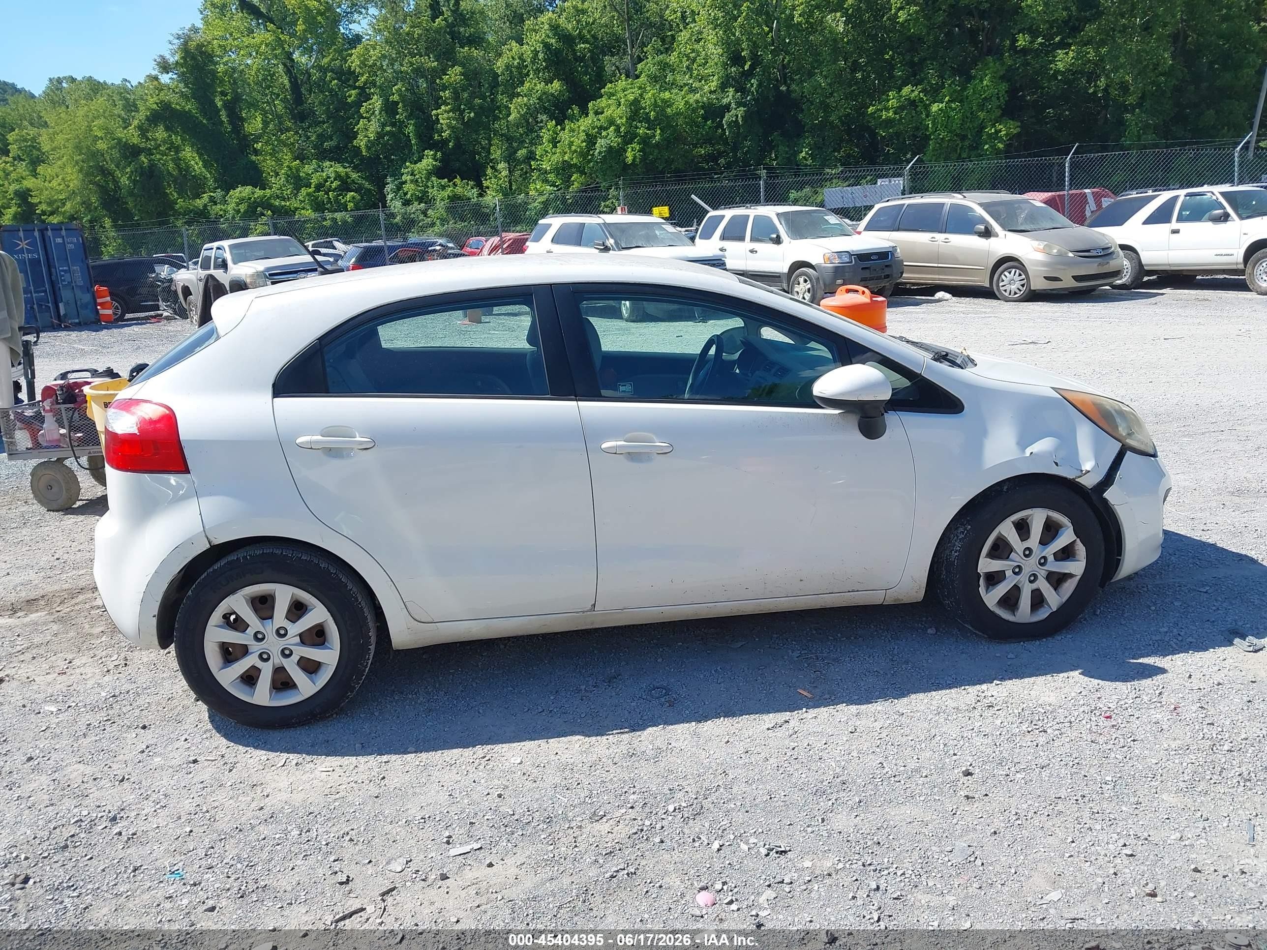 2013 Kia Rio Lx White vin: KNADM5A37D6162865