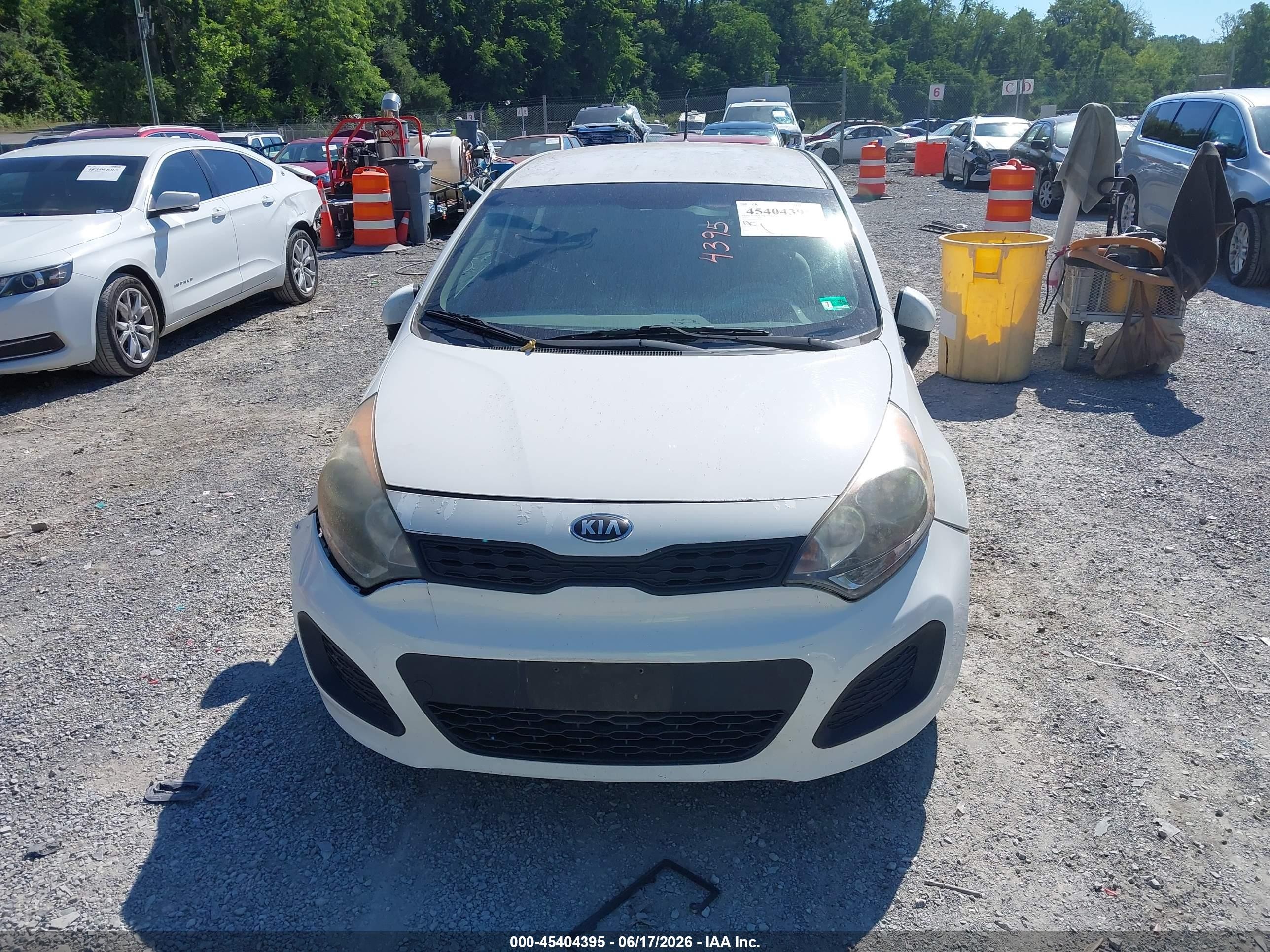 2013 Kia Rio Lx White vin: KNADM5A37D6162865