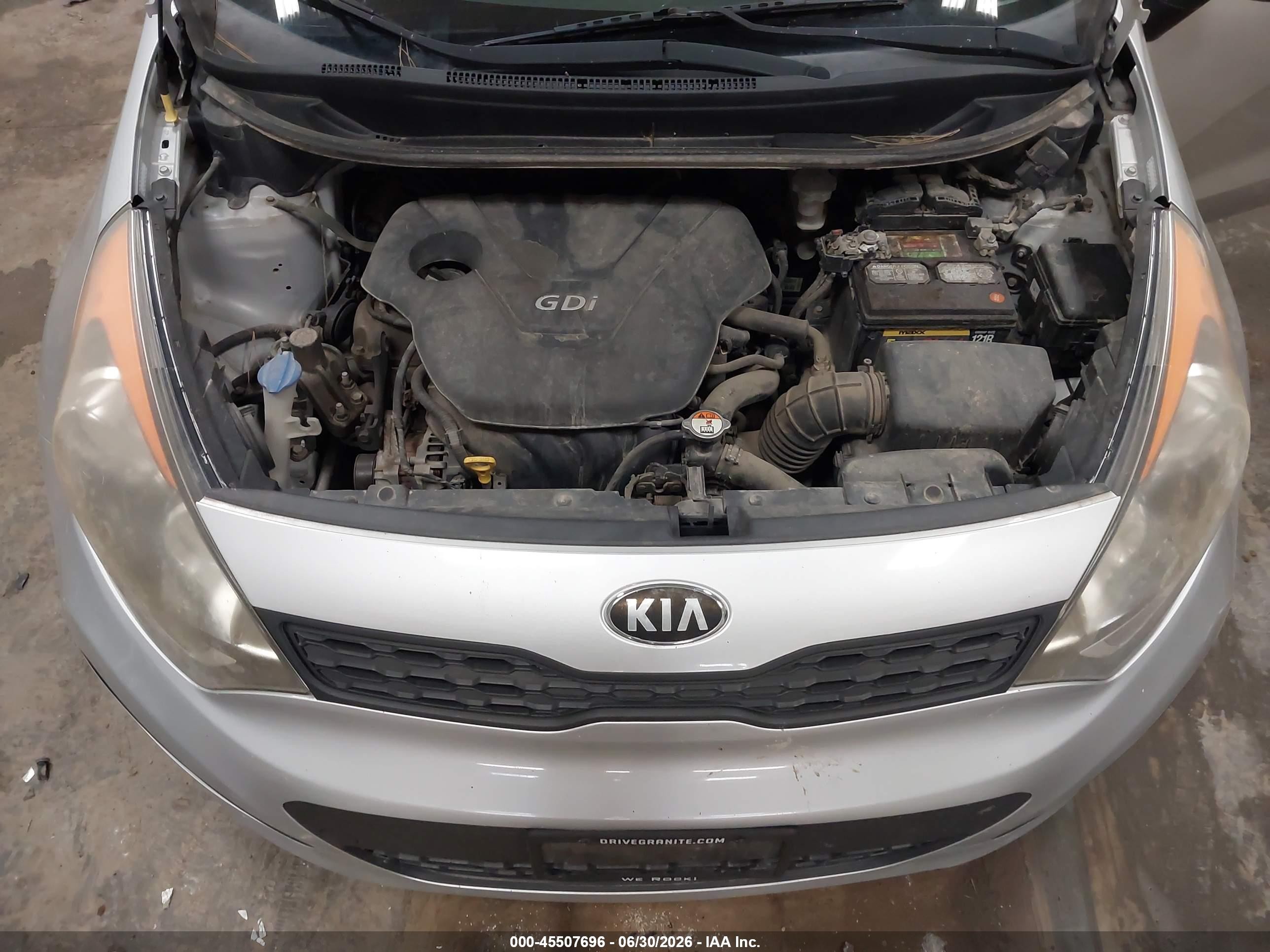 2013 Kia Rio Lx Серебряный vin: KNADM5A37D6186499