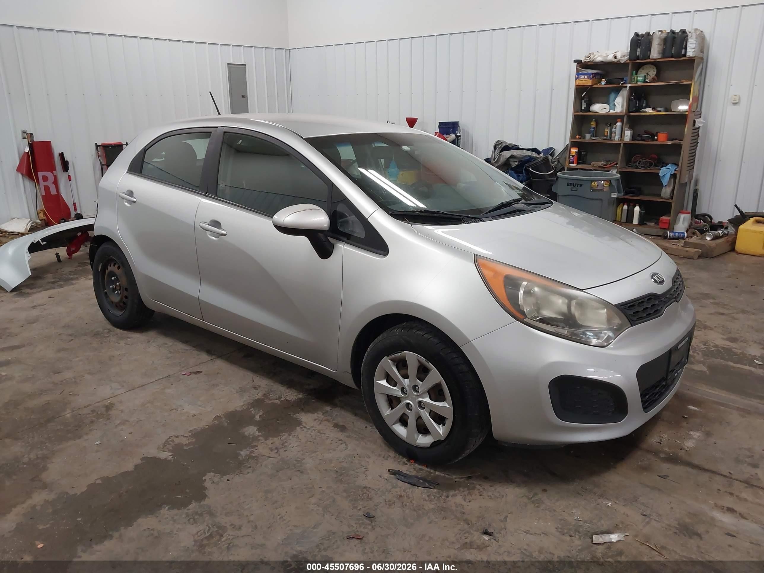 2013 Kia Rio Lx Silver vin: KNADM5A37D6186499