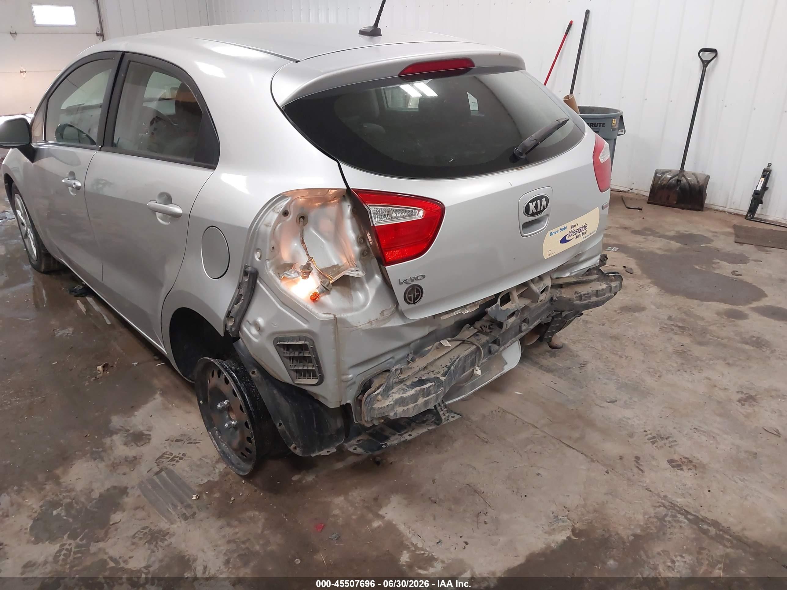2013 Kia Rio Lx Серебряный vin: KNADM5A37D6186499