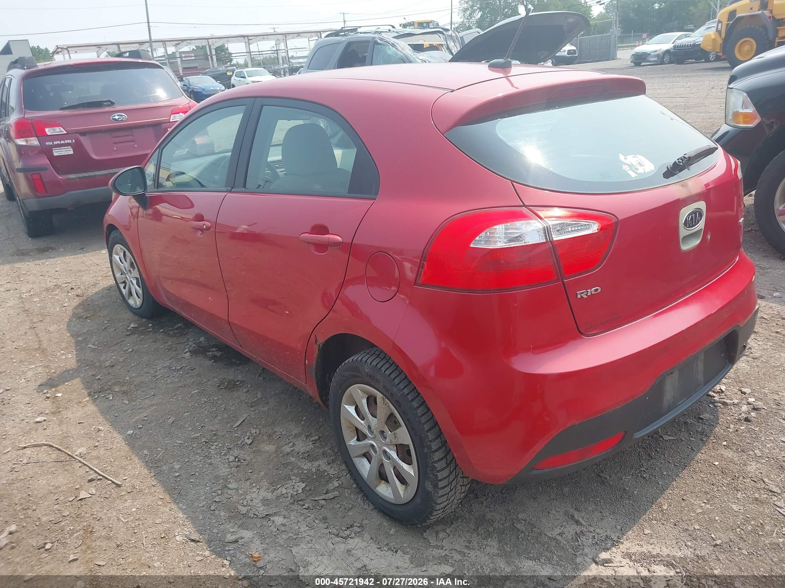 2013 Kia Rio Lx Red vin: KNADM5A37D6197776