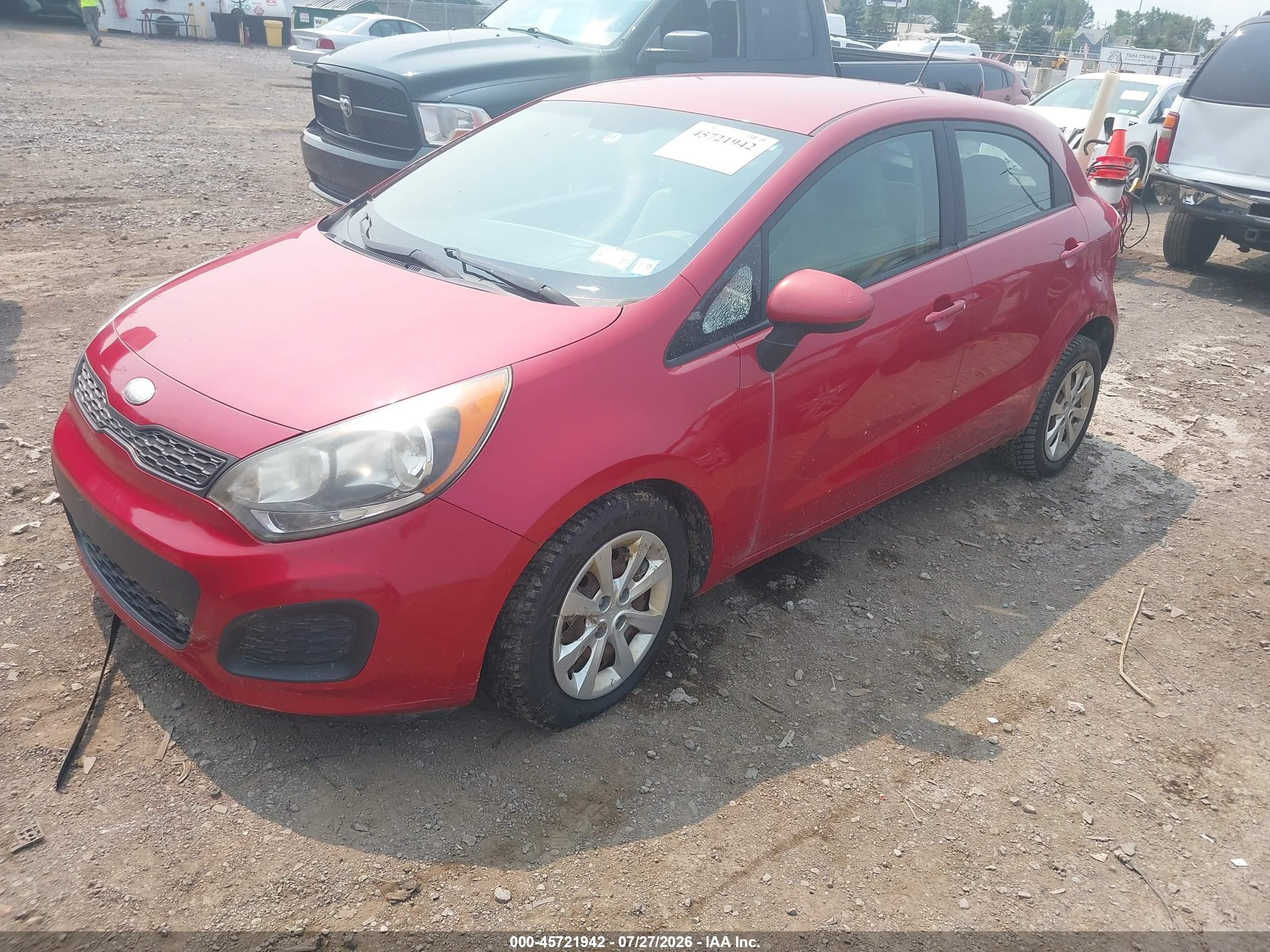 2013 Kia Rio Lx Red vin: KNADM5A37D6197776