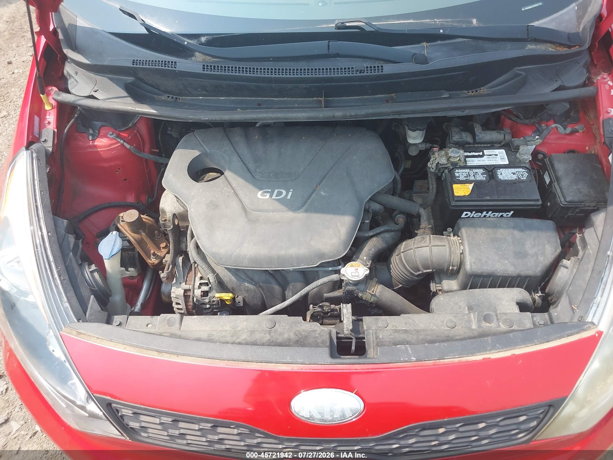 2013 Kia Rio Lx Red vin: KNADM5A37D6197776